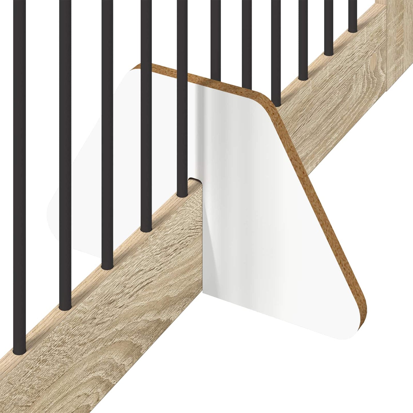 Hundegate med stender 4 pcs Sonoma eik 100 x 80 cm