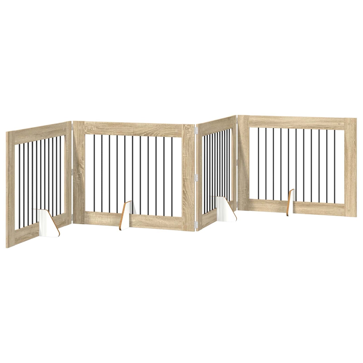 Hundegate med stender 4 pcs Sonoma eik 100 x 80 cm