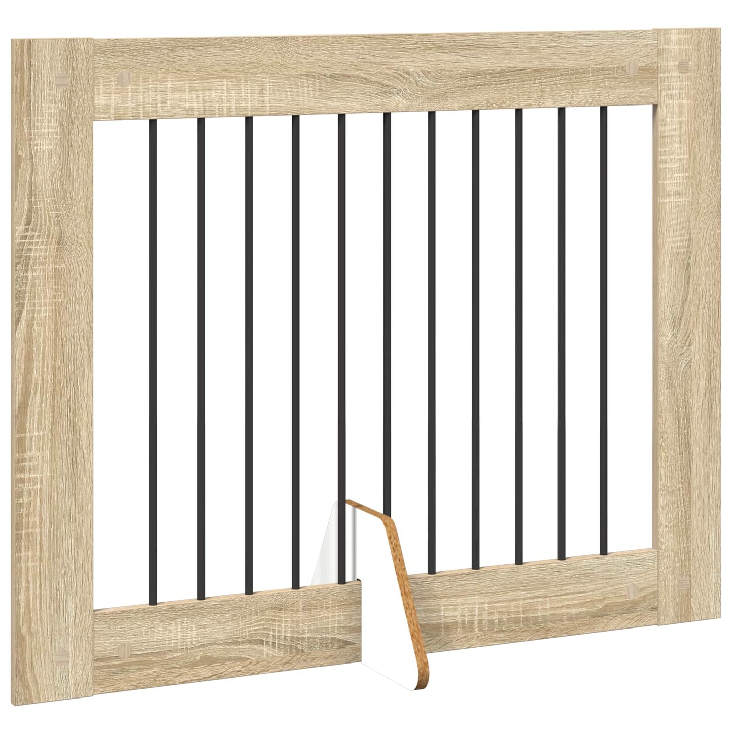 Hundegate med stender 4 pcs Sonoma eik 100 x 80 cm