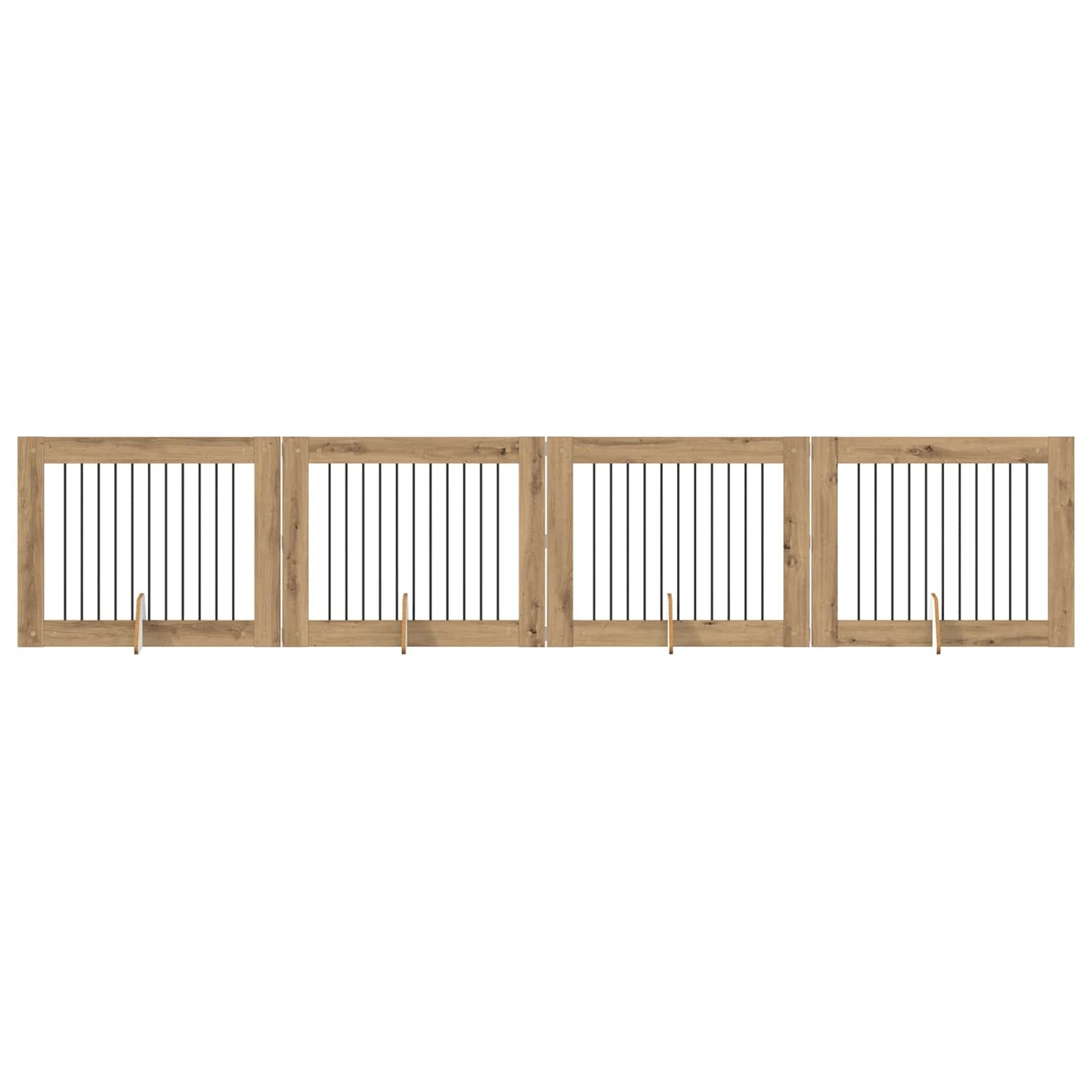 Foldbar hundegitter med stativer 4 pcs Artisan eik 401 cm