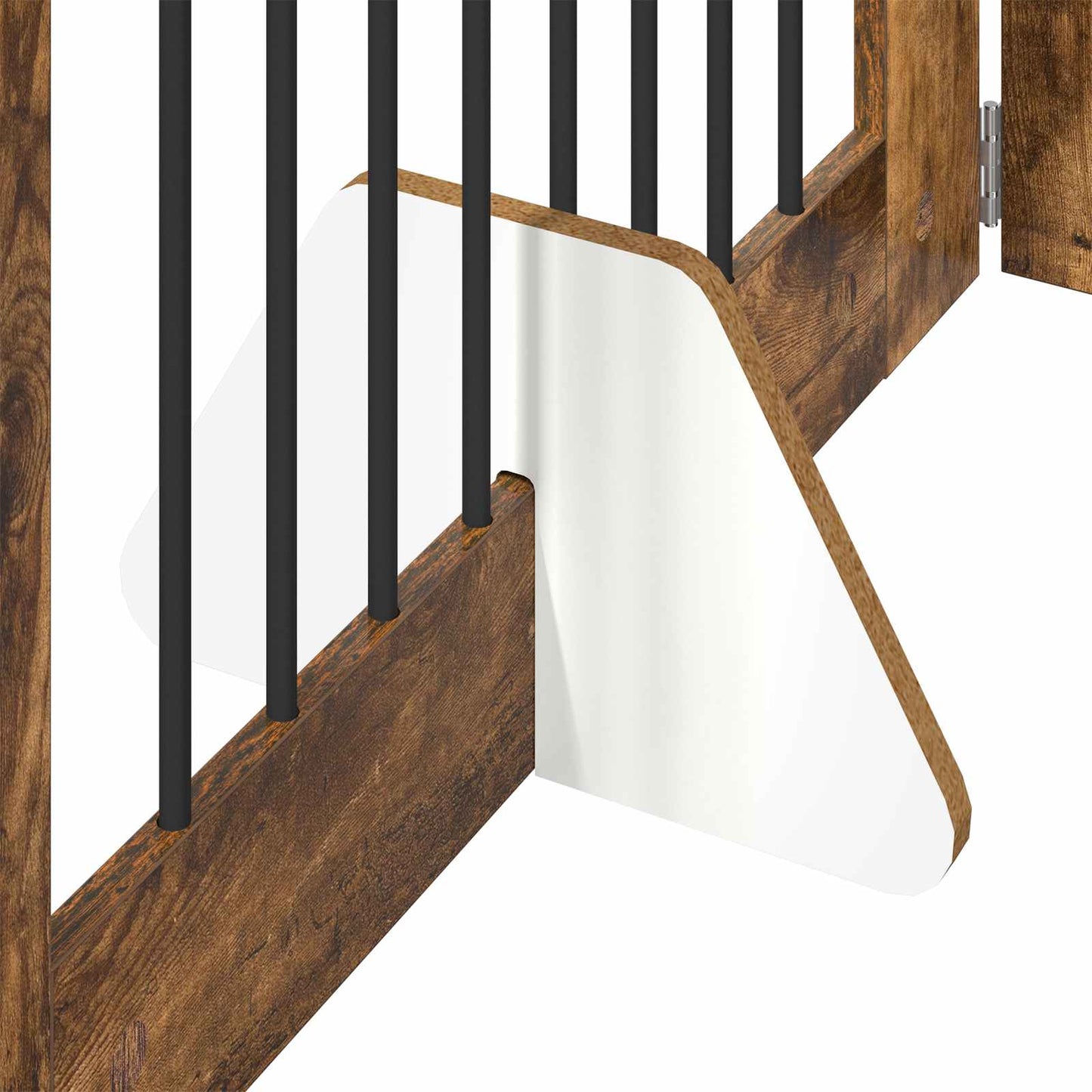 Foldbar hundegitter med stativer 2 pcs Røkt Eik 160,5 cm
