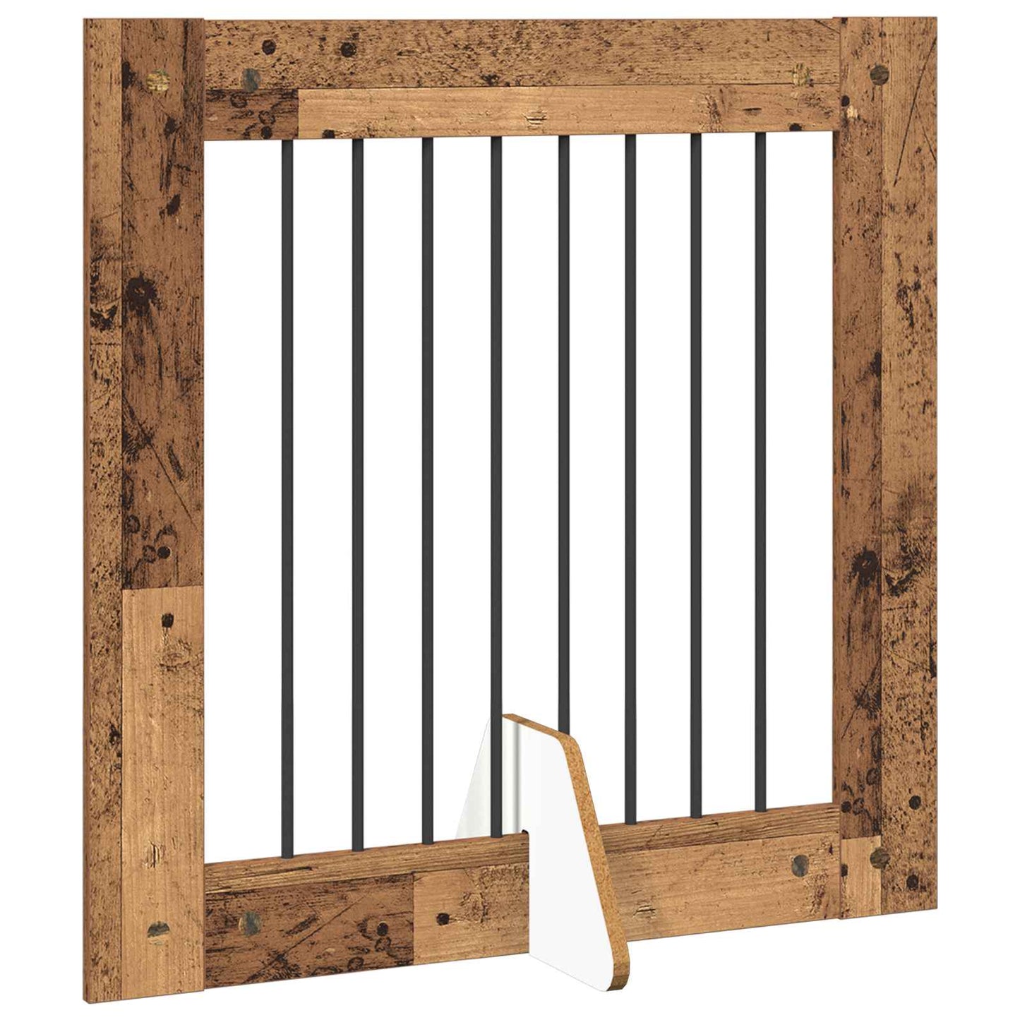Foldbar hundegitter med stativer 2 pcs Gammelt tre 160,5 cm