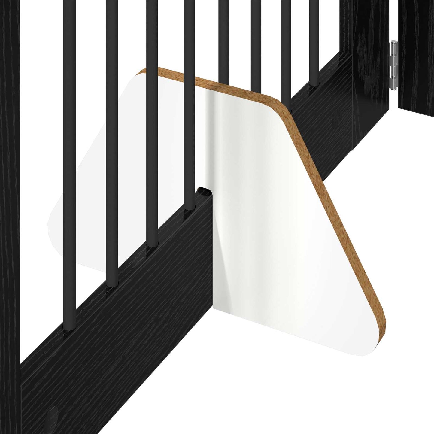 Foldbar hundegitter med stativer 4 pcs Svart eik 321 cm