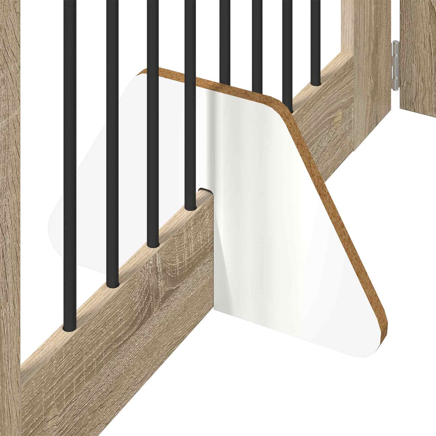Hundegate med stender 4 pcs Sonoma eik 80 x 80 cm
