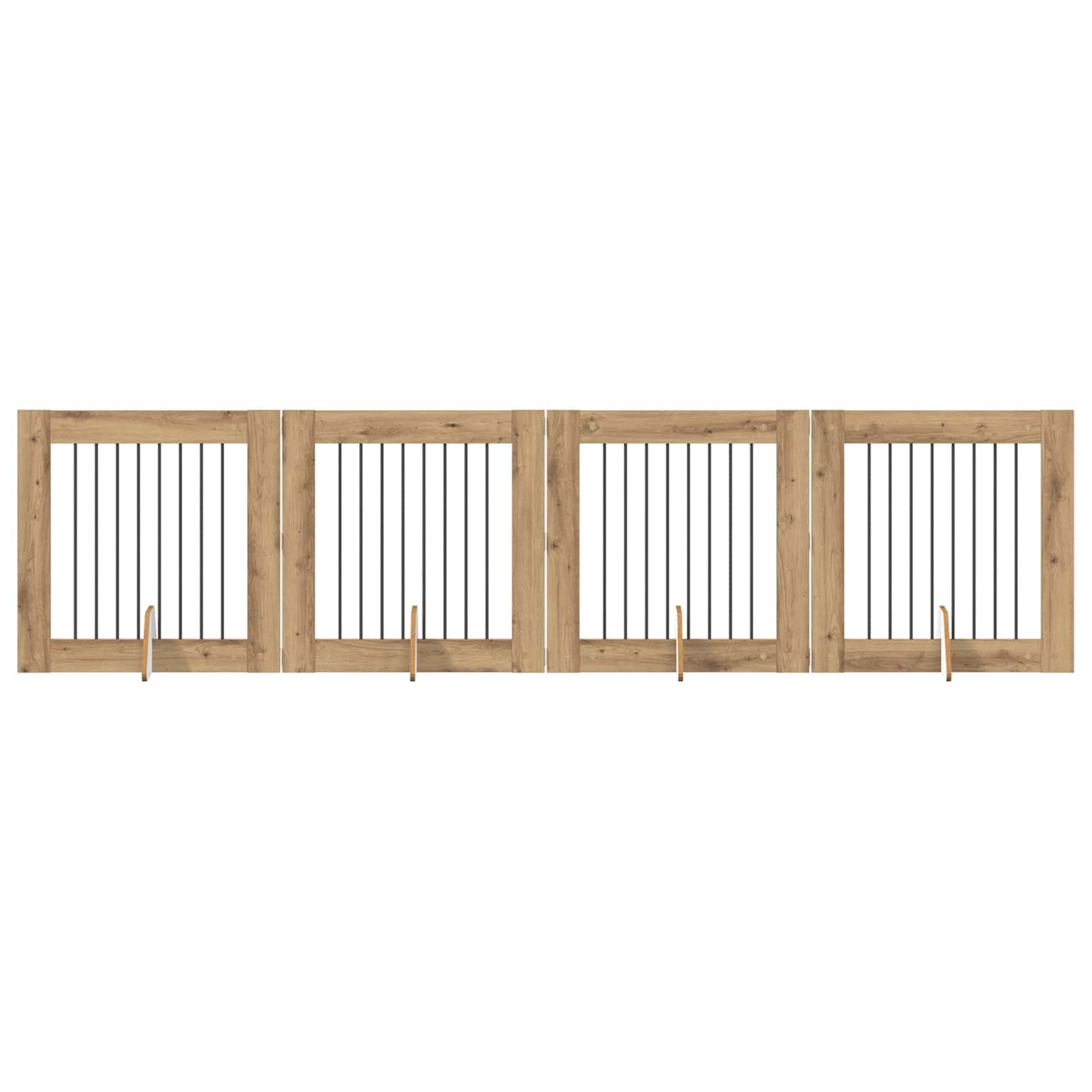 Foldbar hundegitter med stativer 4 pcs Artisan eik 321 cm