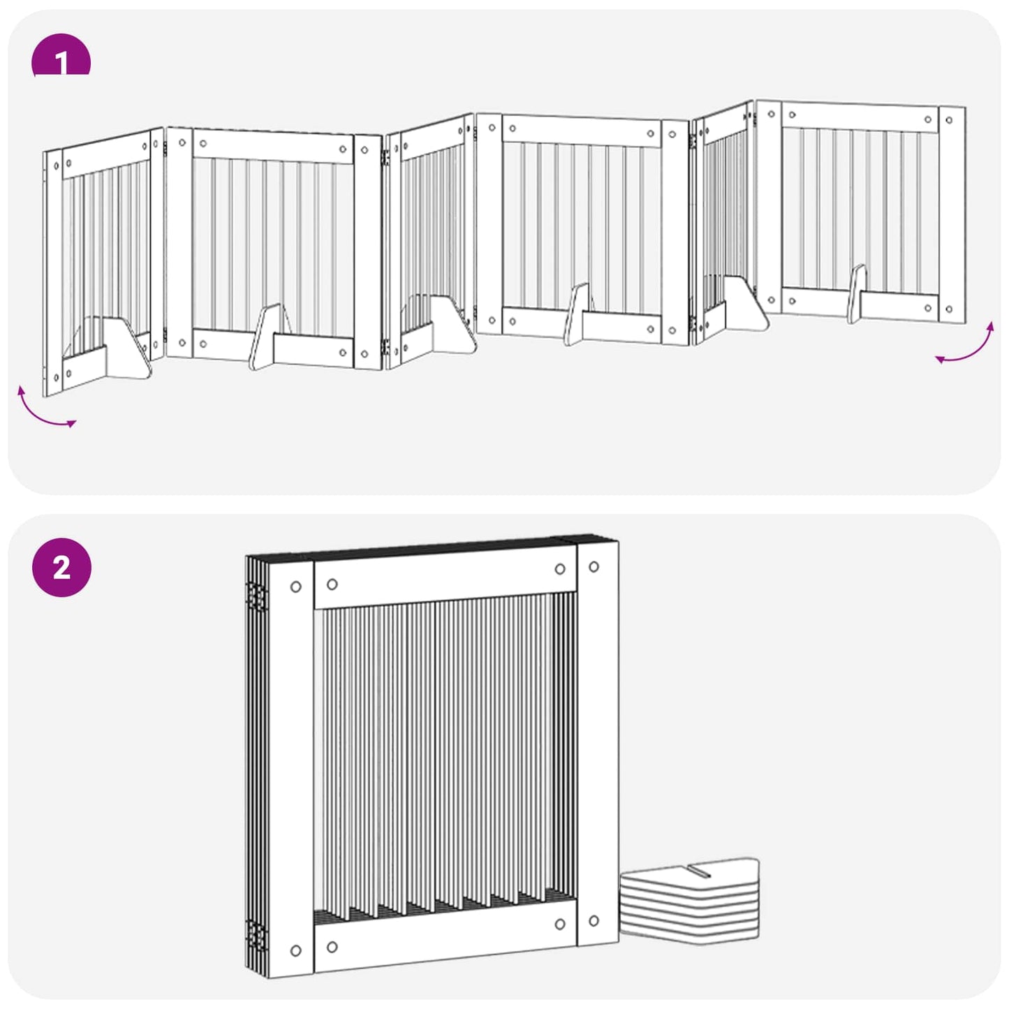 Foldbar hundegitter med stativer 6 pcs Grå sonoma 482 cm