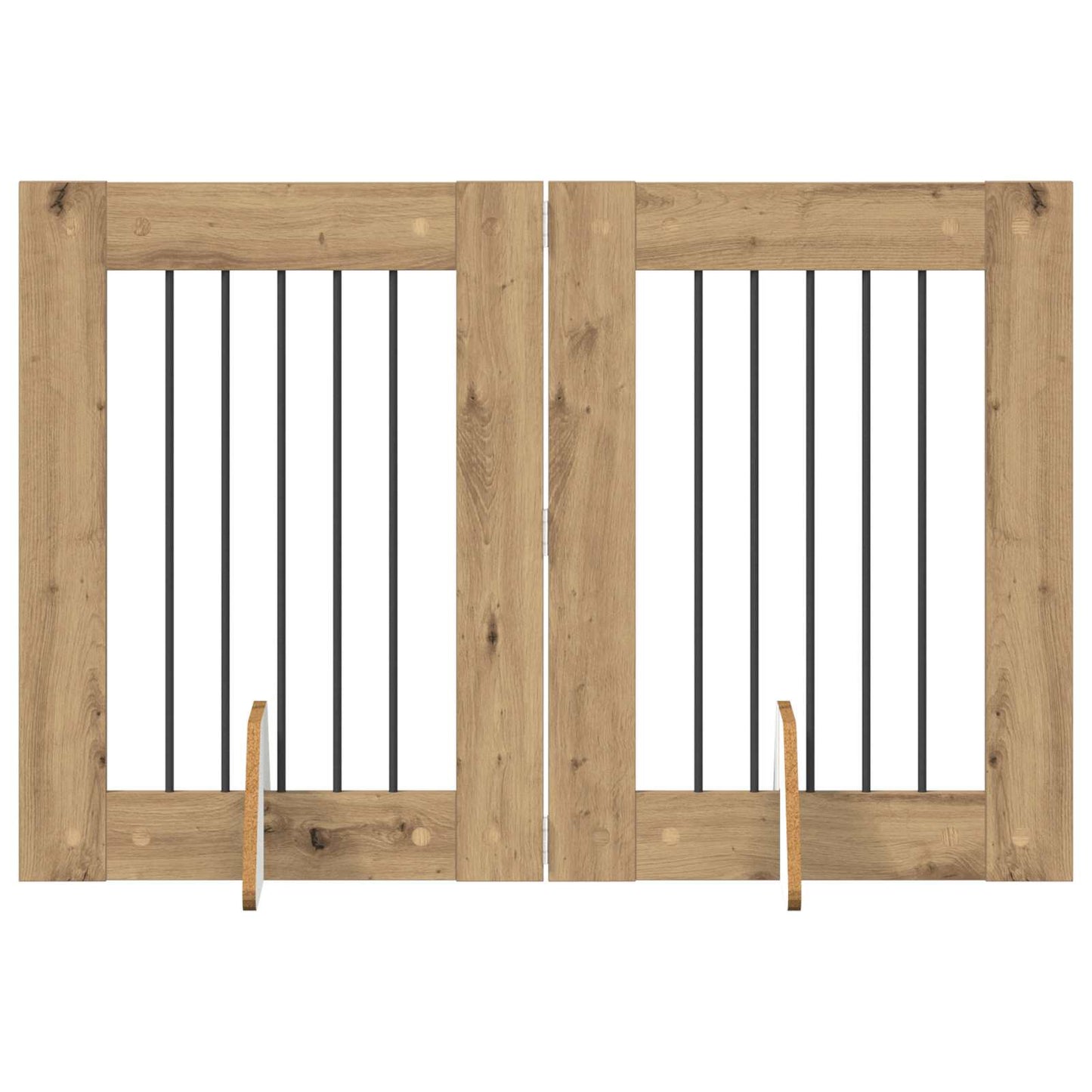 Foldbar hundegitter med stativer 2 pcs Artisan eik 120,5 cm