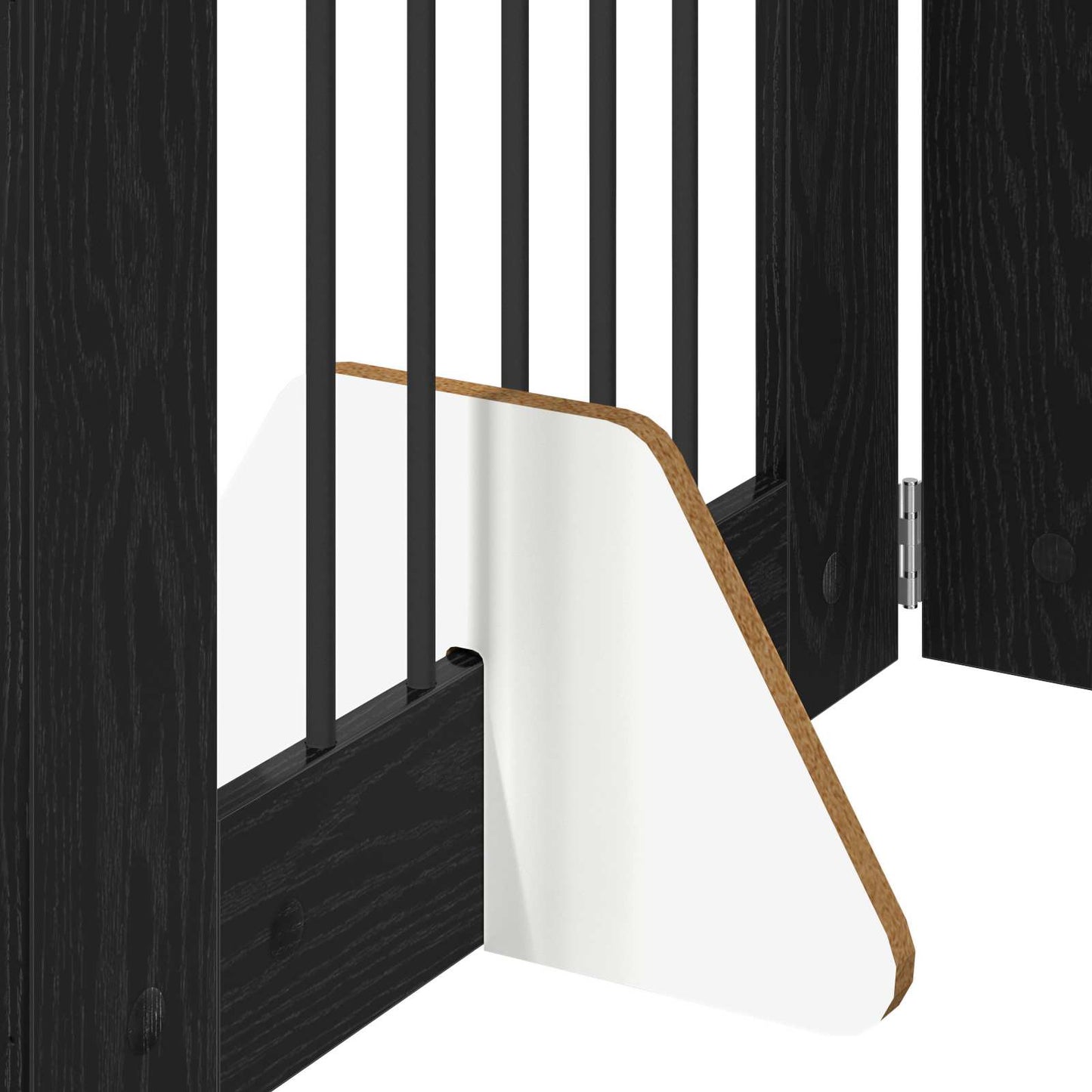 Foldbar hundegitter med stativer 4 pcs Svart eik 241 cm