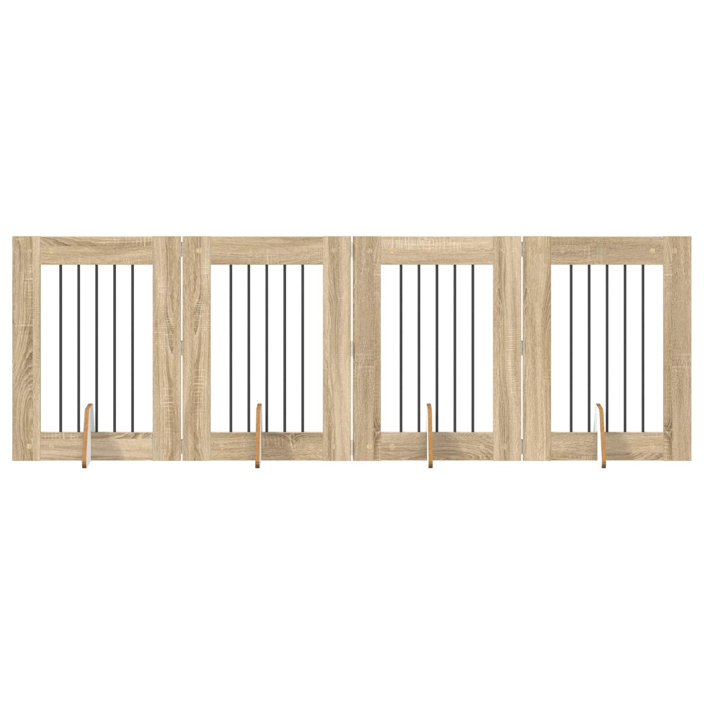 Hundegate med stender 4 pcs Sonoma eik 60 x 80 cm