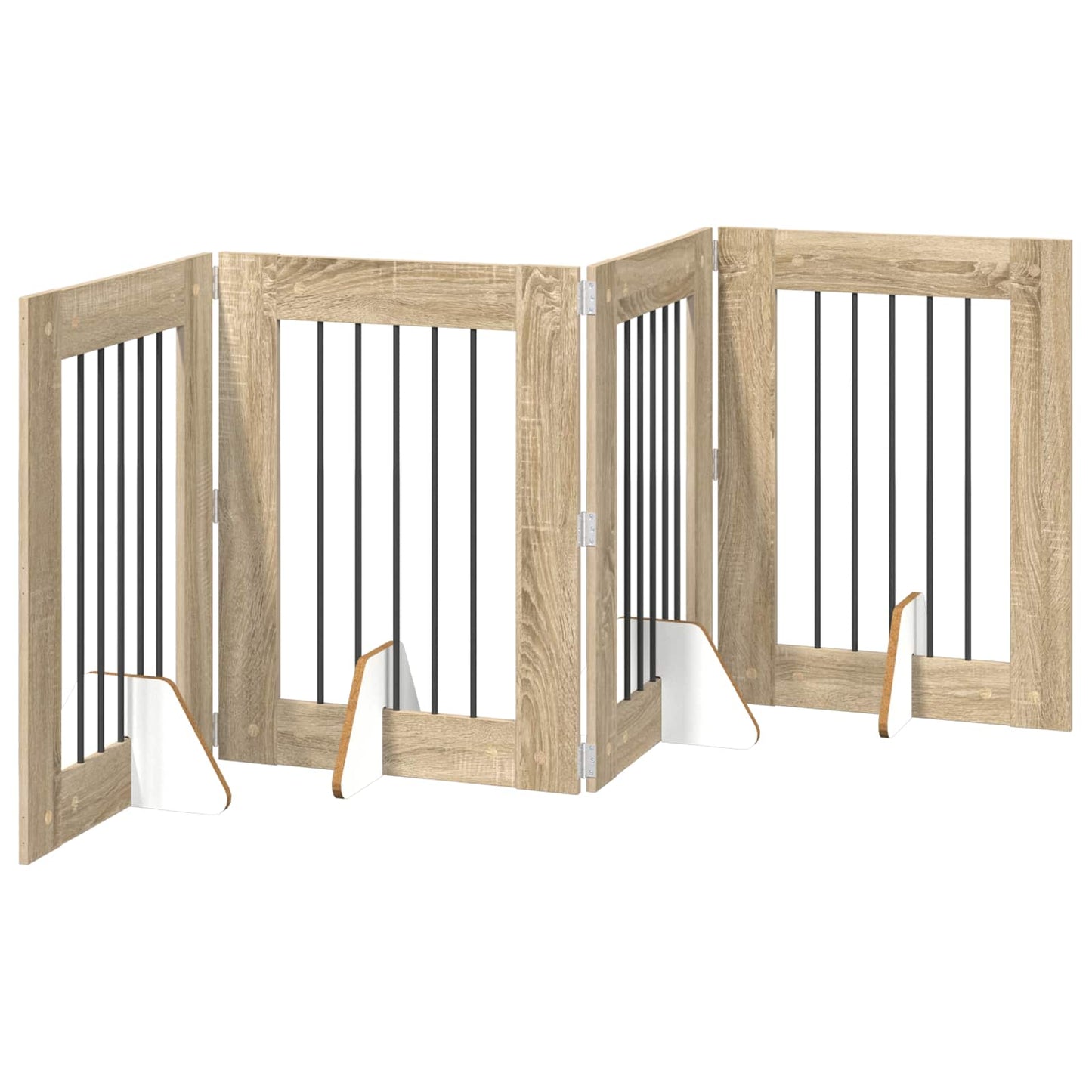 Hundegate med stender 4 pcs Sonoma eik 60 x 80 cm