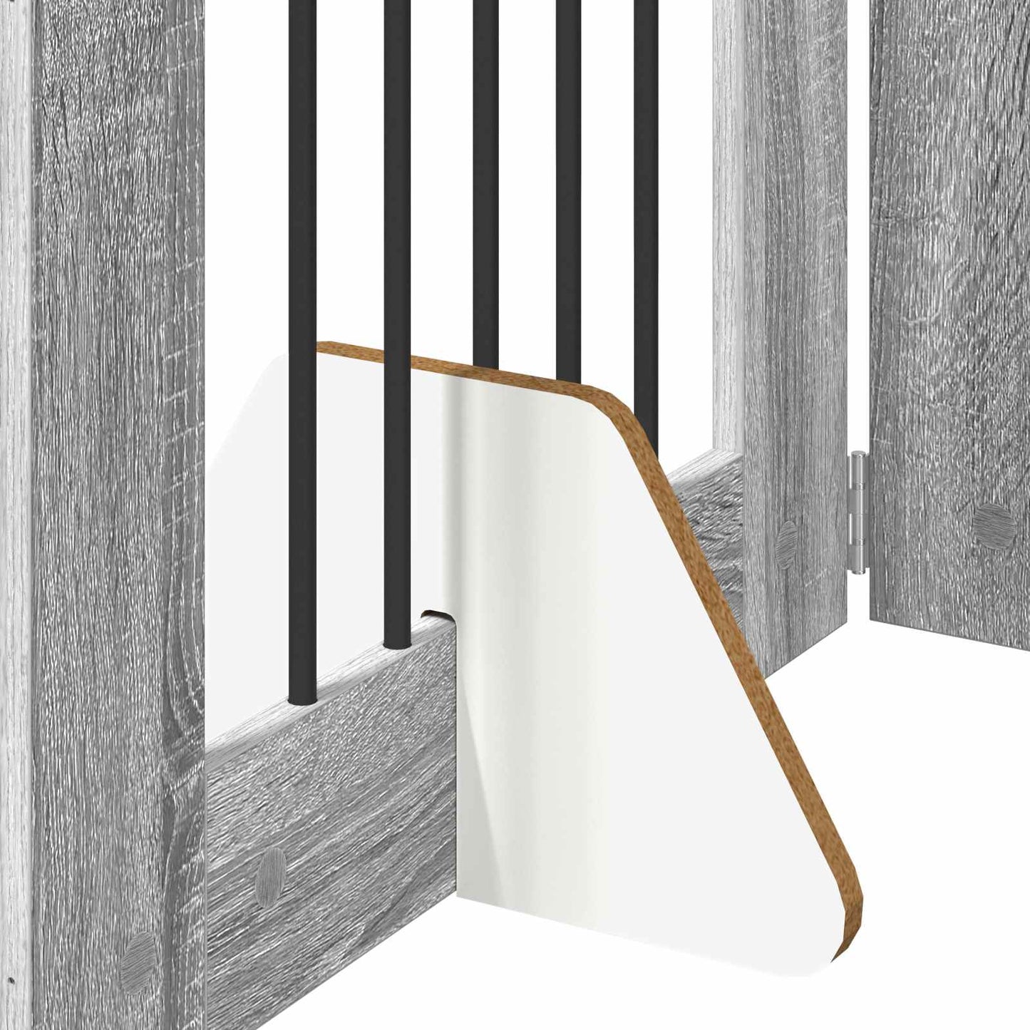 Foldbar hundegitter med stativer 4 pcs Grå sonoma 241 cm