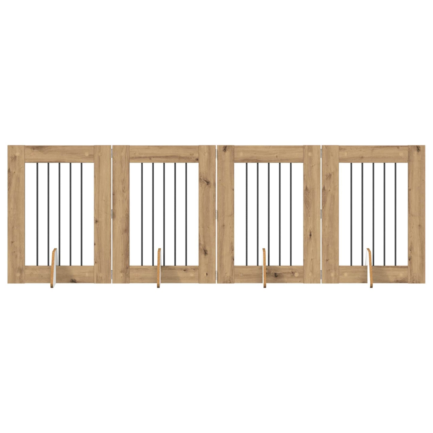 Foldbar hundegitter med stativer 4 pcs Artisan eik 241 cm