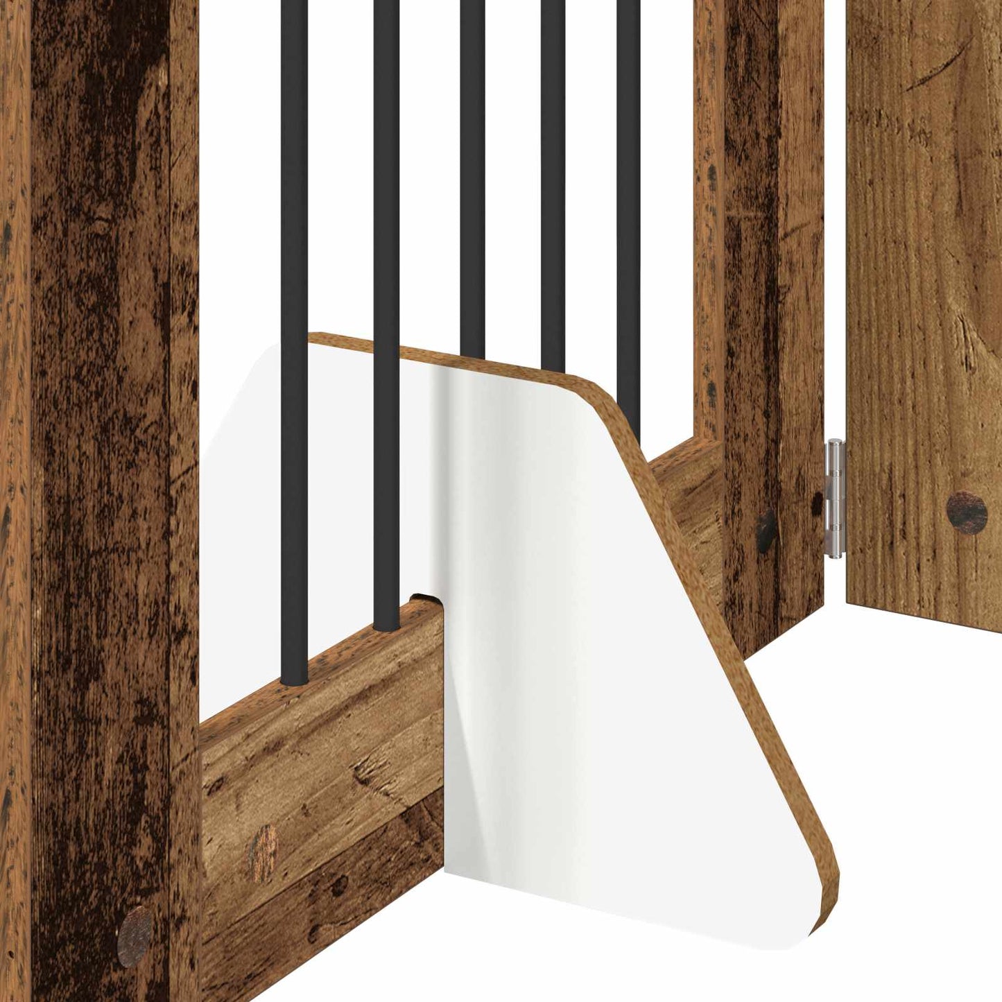 Foldbar hundegitter med stativer 6 pcs Gammelt tre 362 cm