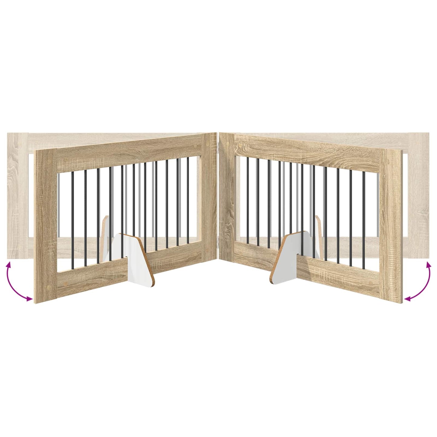 Hundegate med stender 2 pcs Sonoma eik 100 x 60 cm