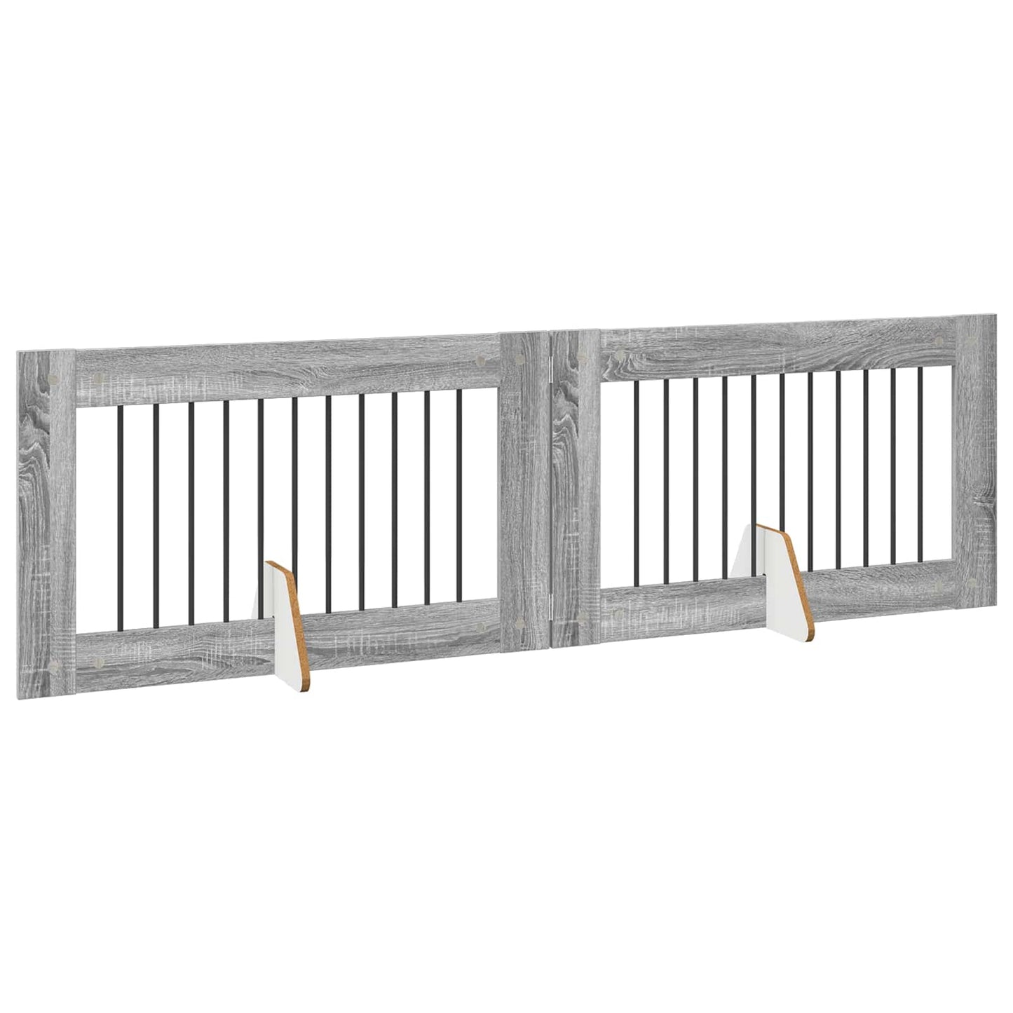 Foldbar hundegitter med stativer 2 stk. Grå Sonoma 200,5 cm