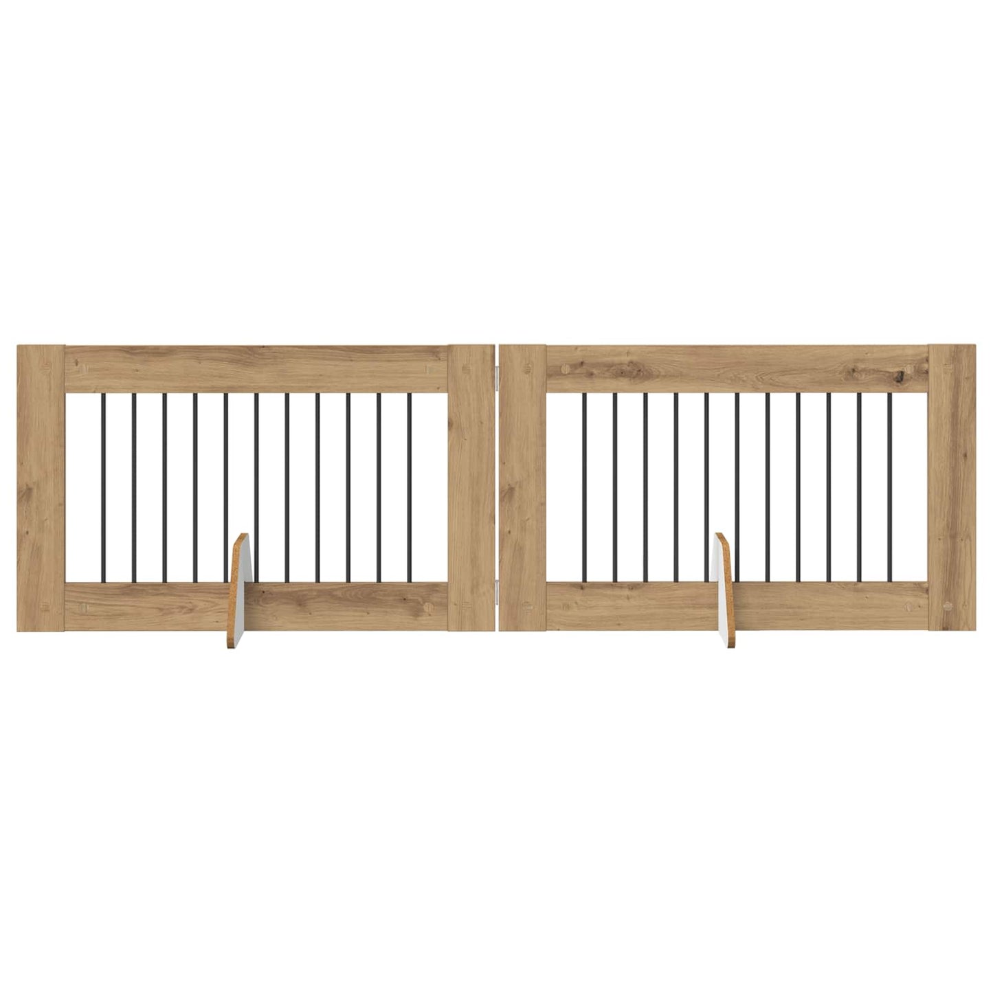 Foldbar hundegitter med stativer 2 pcs Artisan eik 200,5 cm