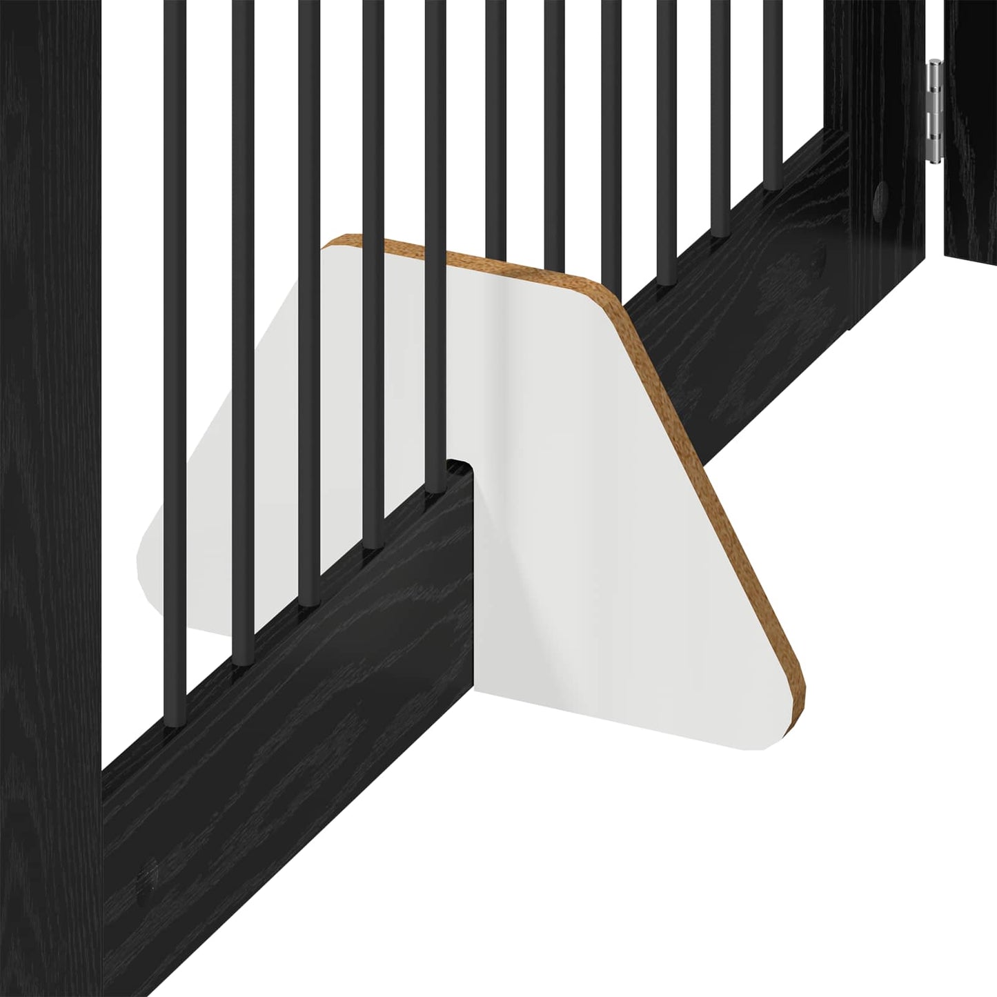Foldbar hundegitter med stativer 4 pcs Svart eik 401 cm