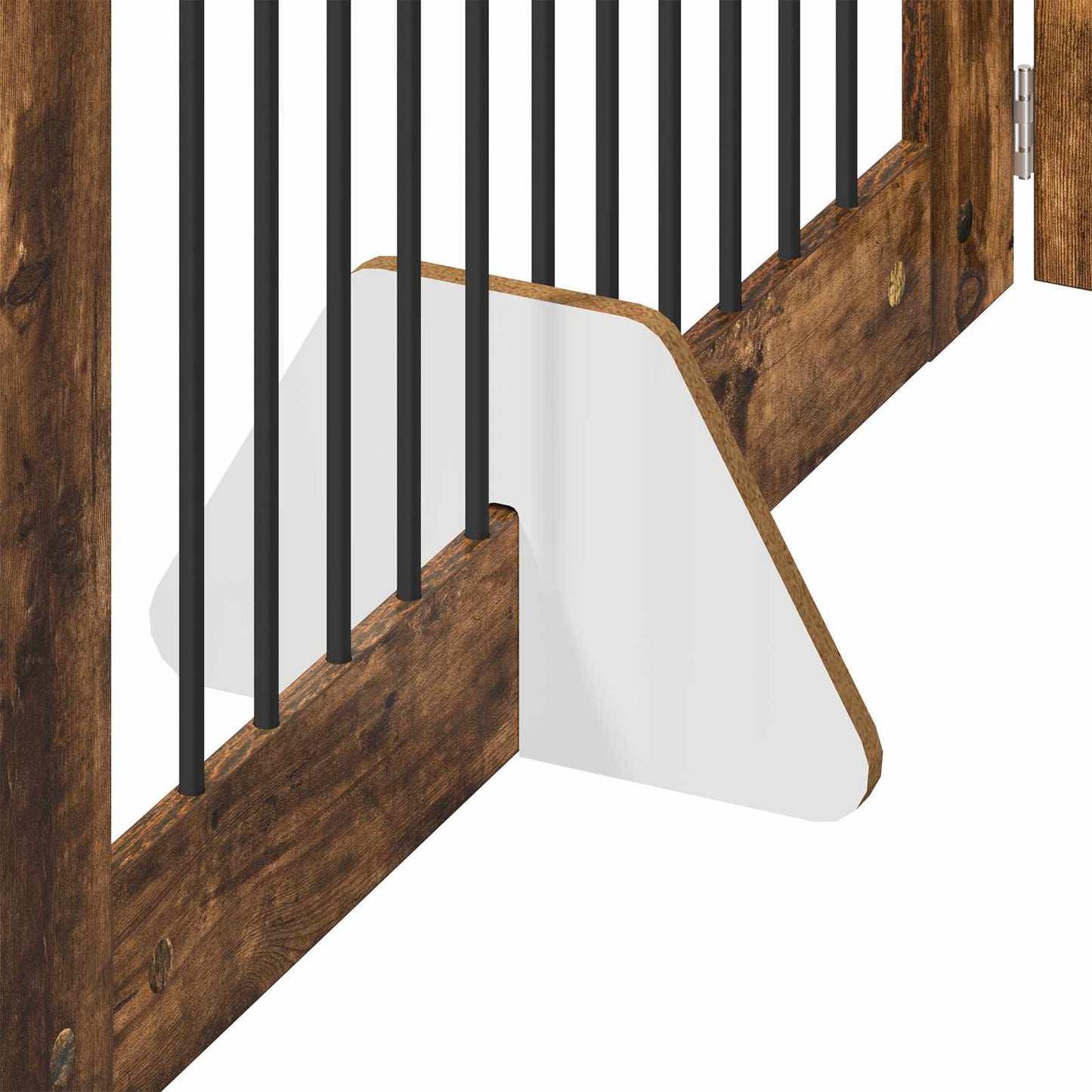 Foldbar hundegitter med stativer 4 pcs Røkt Eik 401 cm