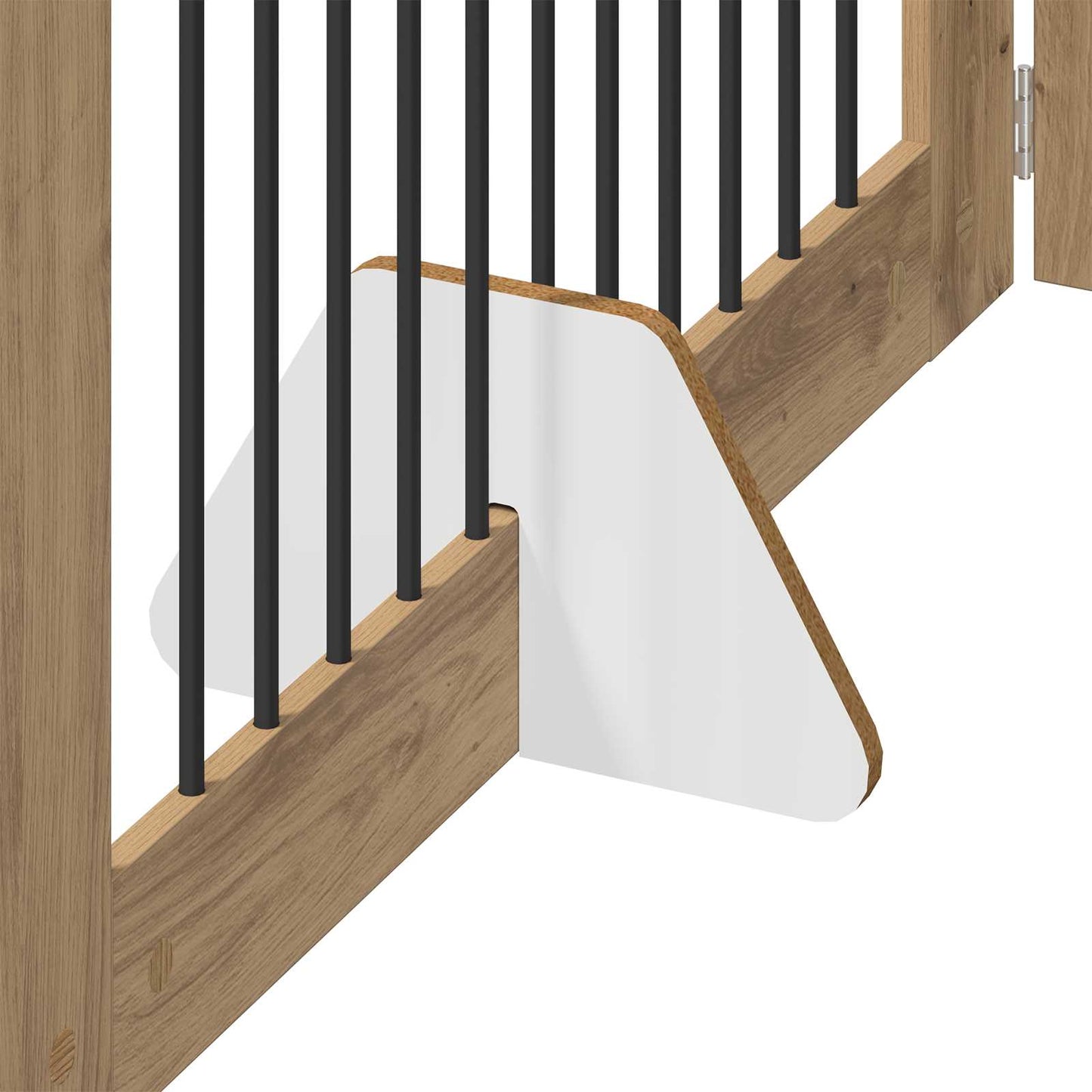 Hundegate med stender 6 pcs Artisan eik 100 x 60 cm