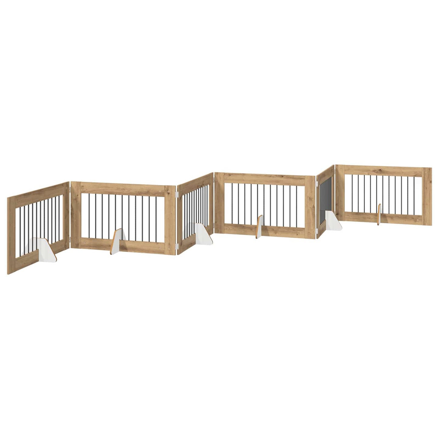 Hundegate med stender 6 pcs Artisan eik 100 x 60 cm