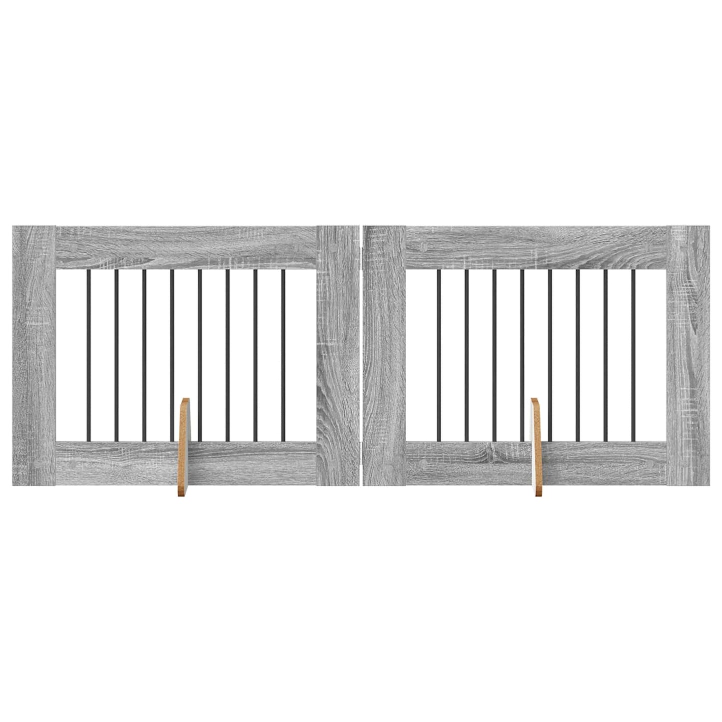 Foldbar hundegitter med stativer 2 pcs Grå sonoma 160,5 cm