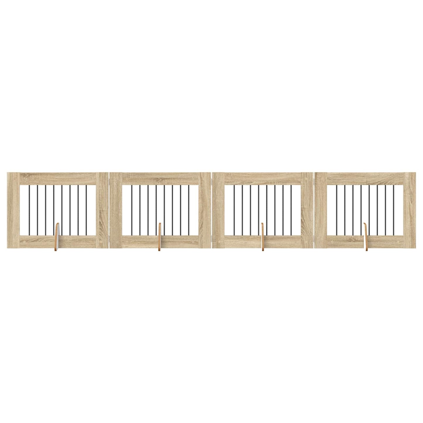 Foldbar hundegitter med stativer 4 pcs Sonoma eik 321 cm