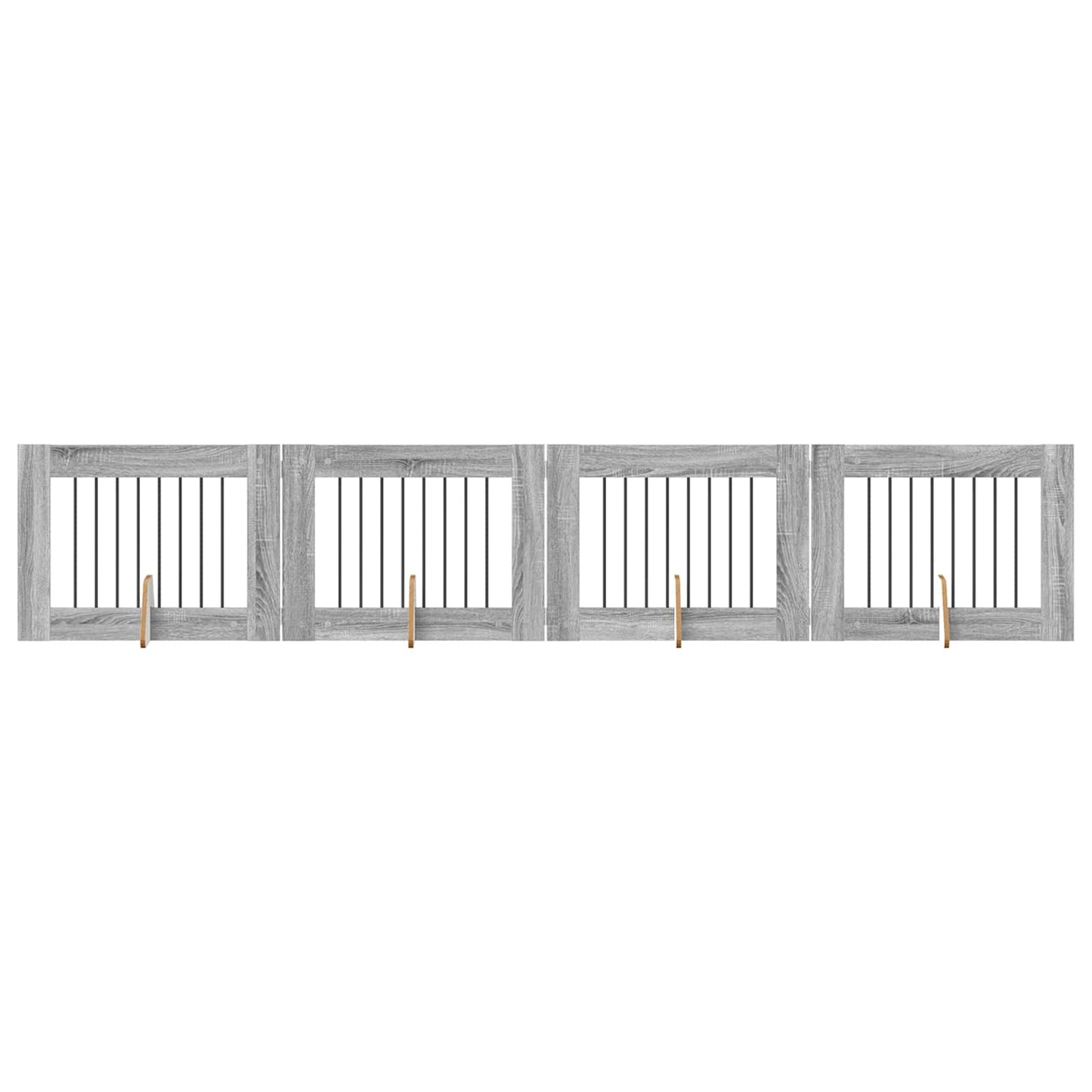 Foldbar hundegitter med stativer 4 pcs Grå sonoma 321 cm