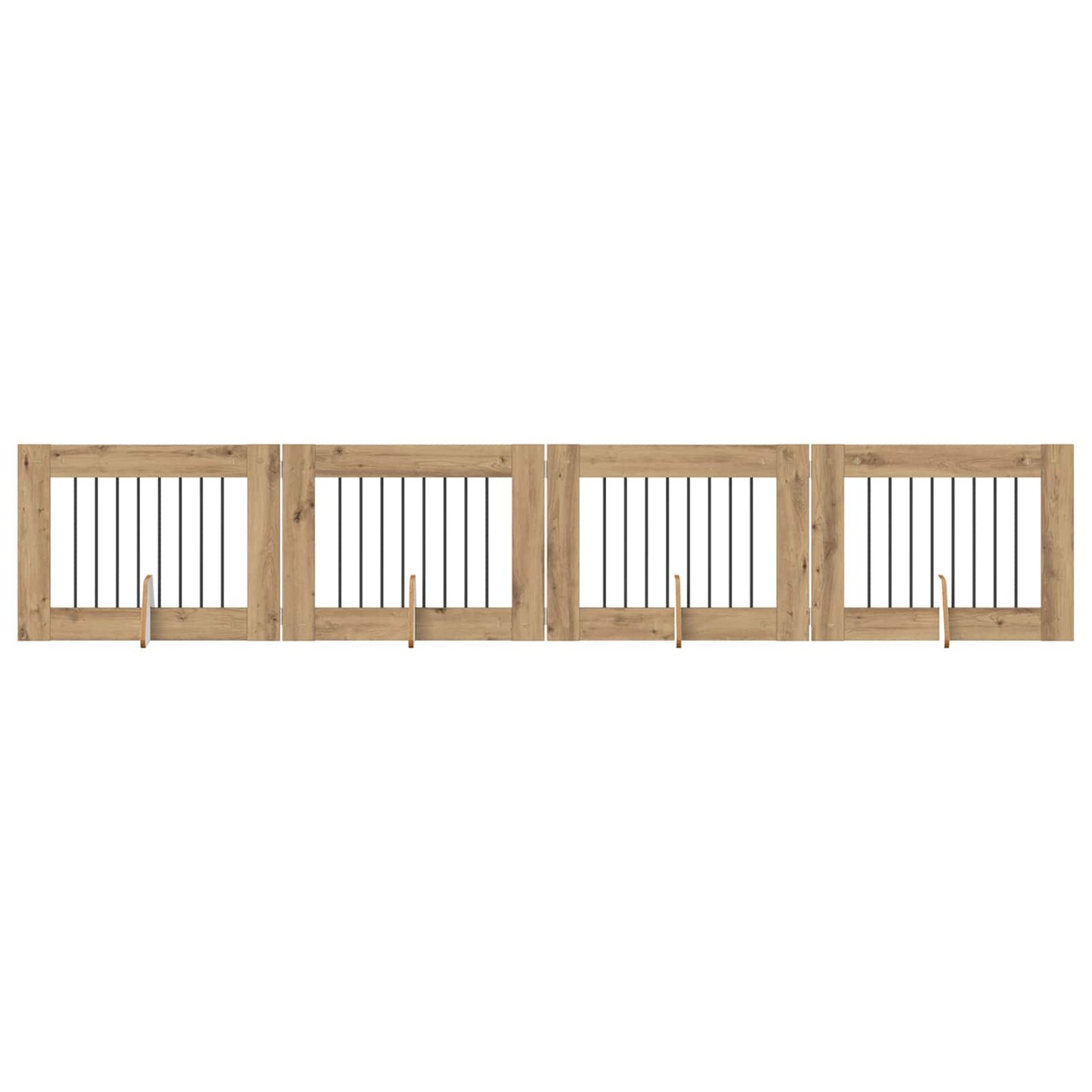 Foldbar hundegitter med stativer 4 pcs Artisan eik 321 cm