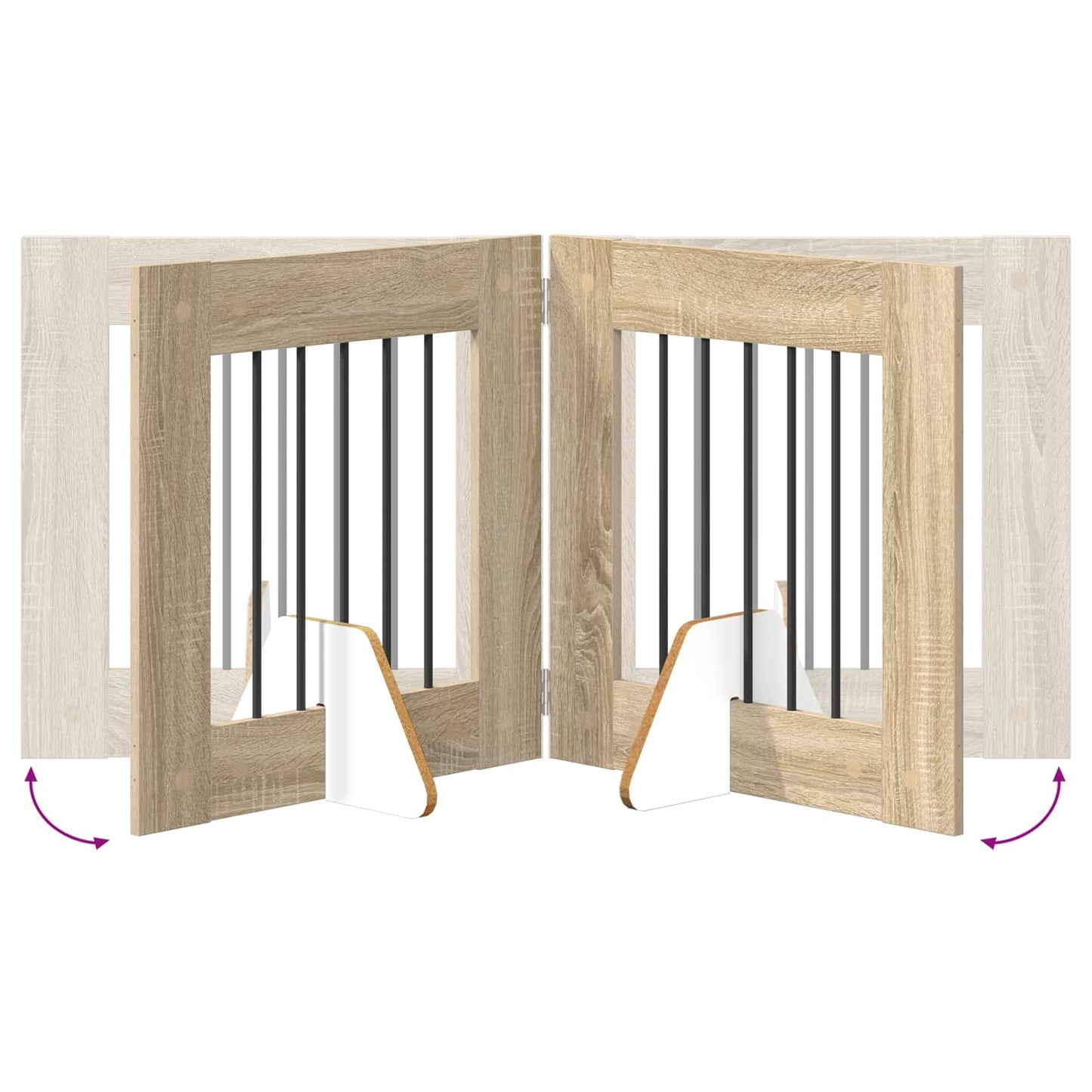 Hundegate med stender 2 pcs Sonoma eik 60 x 60 cm