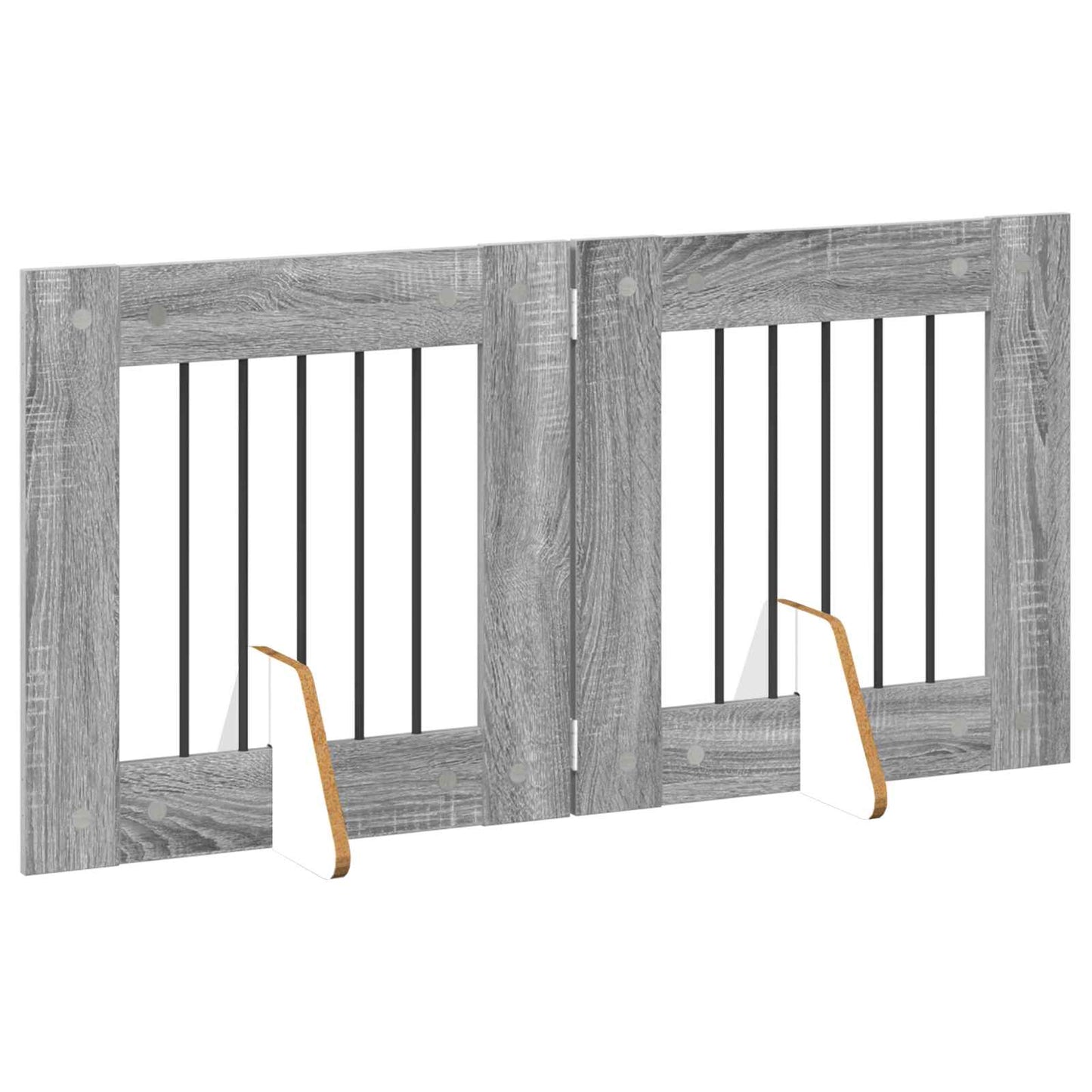 Foldbar hundegitter med stativer 2 pcs Grå sonoma 120,5 cm