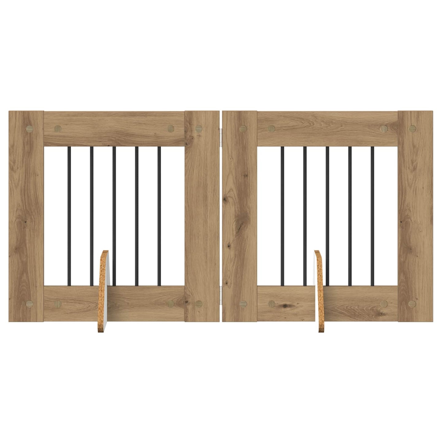 Foldbar hundegitter med stativer 2 pcs Artisan eik 120,5 cm