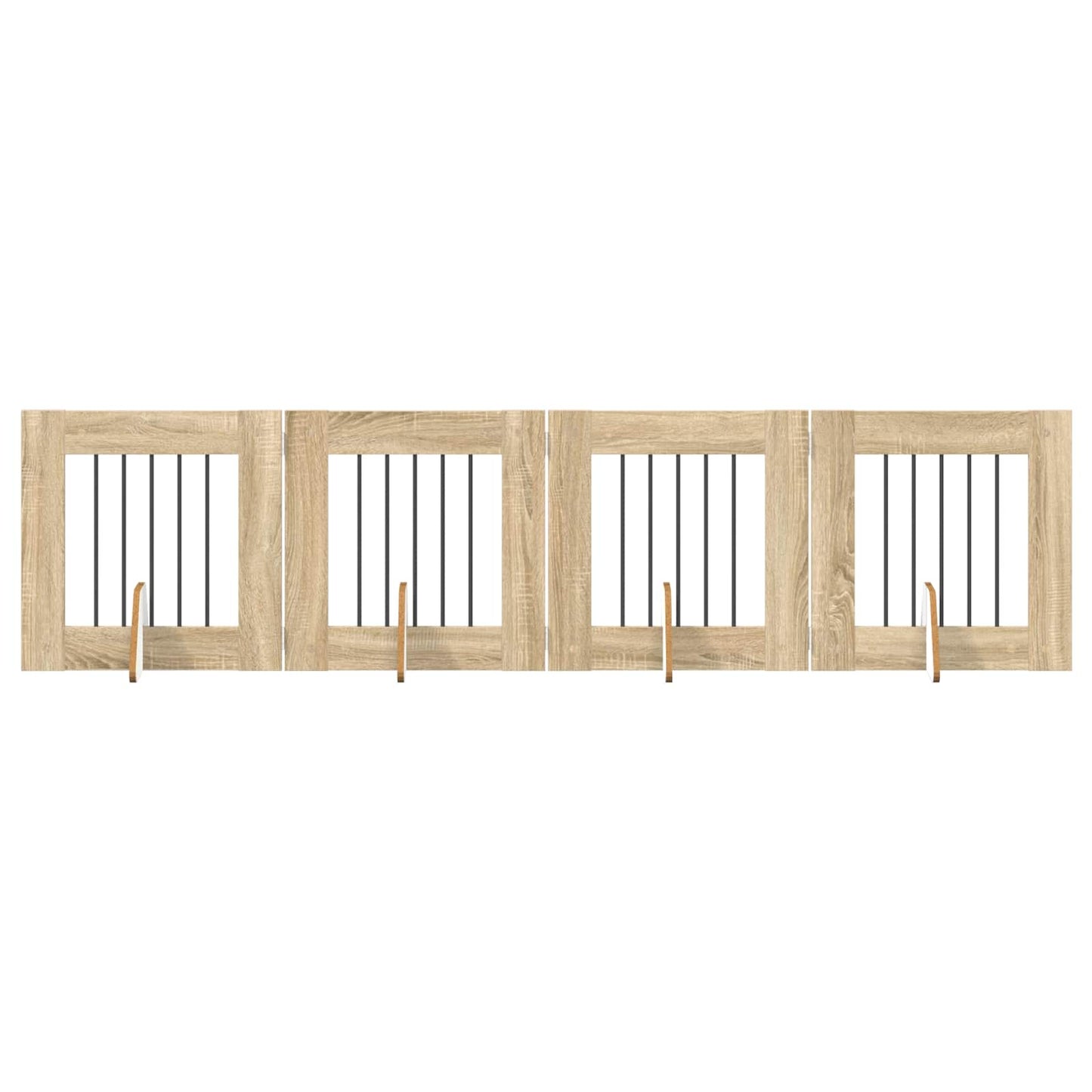 Hundegate med stender 4 pcs Sonoma eik 60 x 60 cm