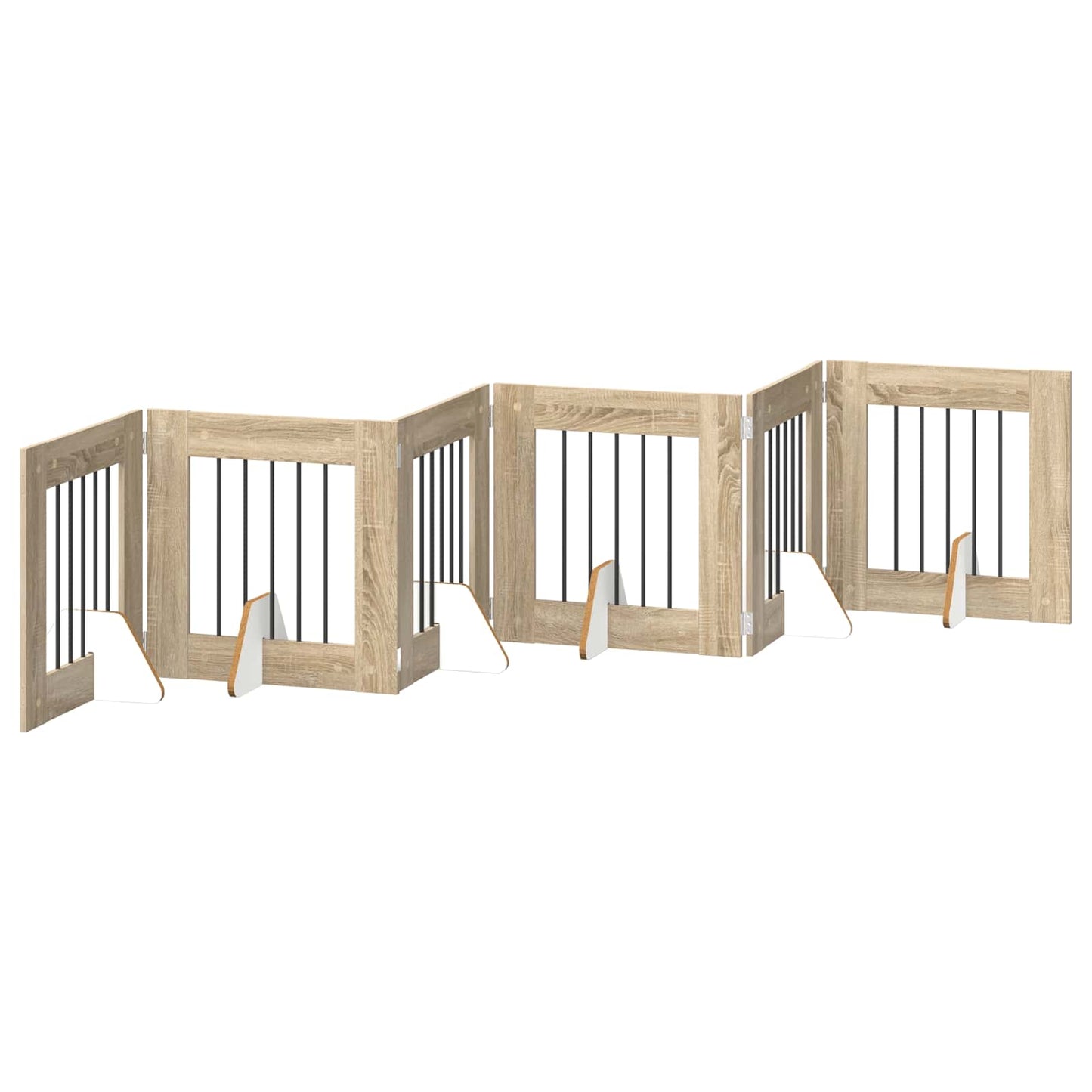 Hundegate med stender 6 pcs Sonoma eik 60 x 60 cm