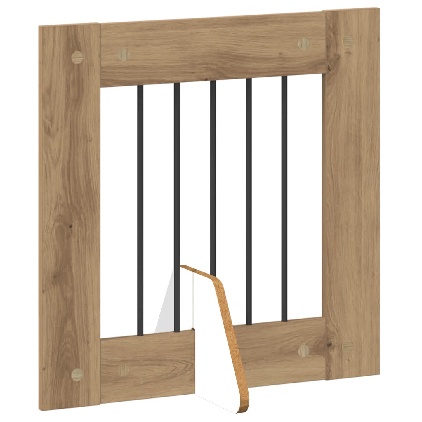 Hundegate med stender 6 pcs Artisan eik 60 x 60 cm