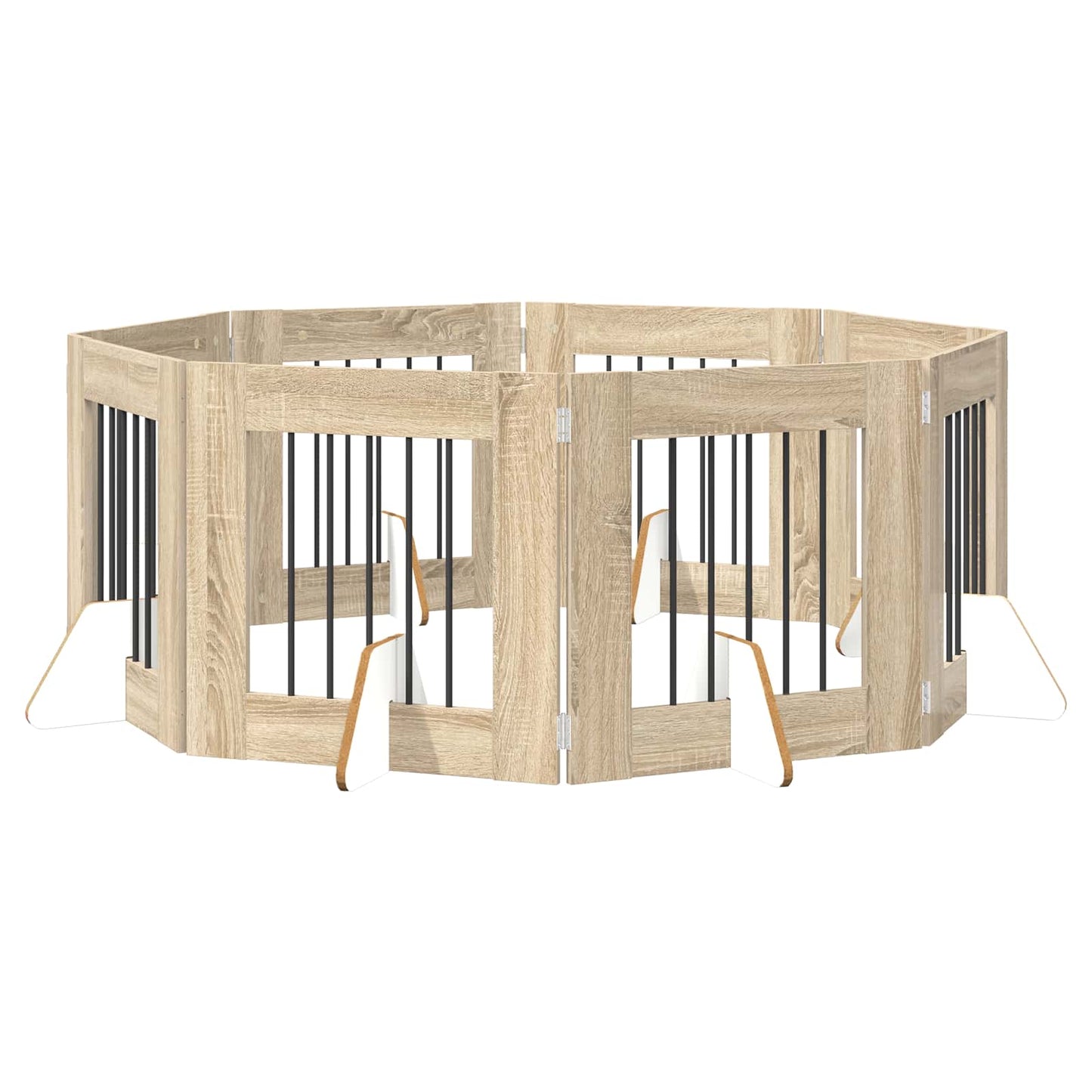 Hundegate med stender 8 pcs Sonoma eik 60 x 60 cm
