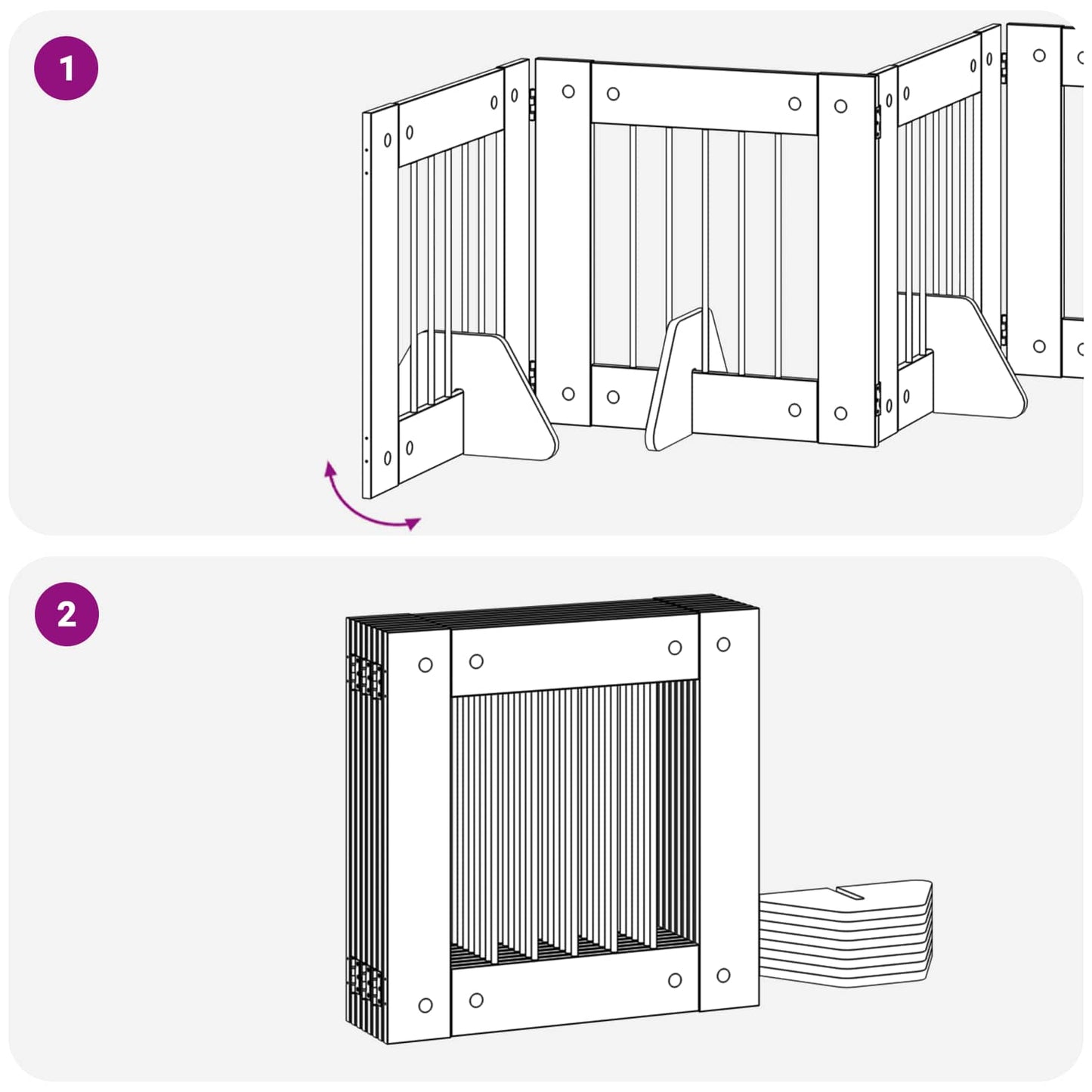 Hundegate med stender 8 pcs Sonoma eik 60 x 60 cm
