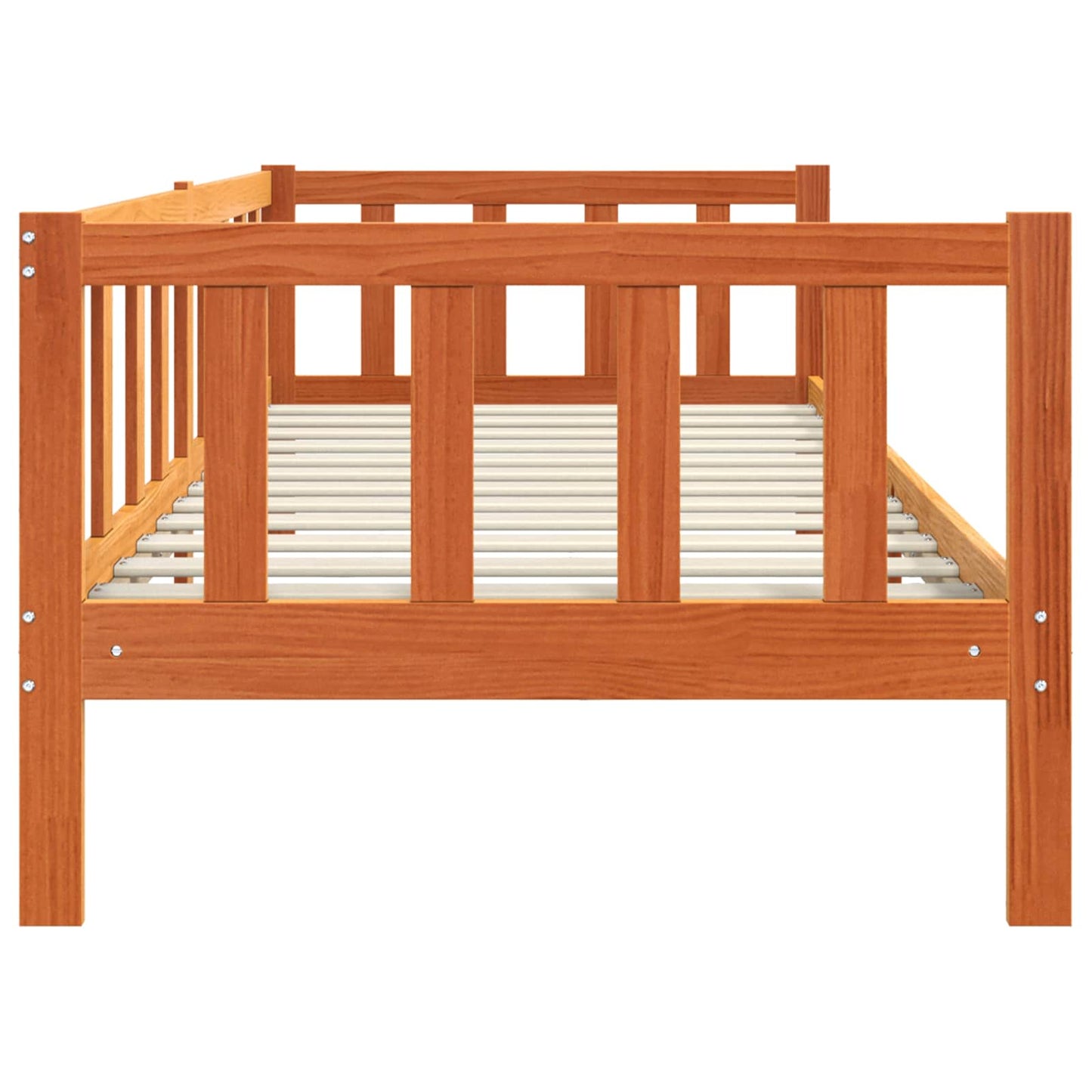 Sengestamme med hodegjerde Vokset Brun 90 x 190 cm Massiv furu