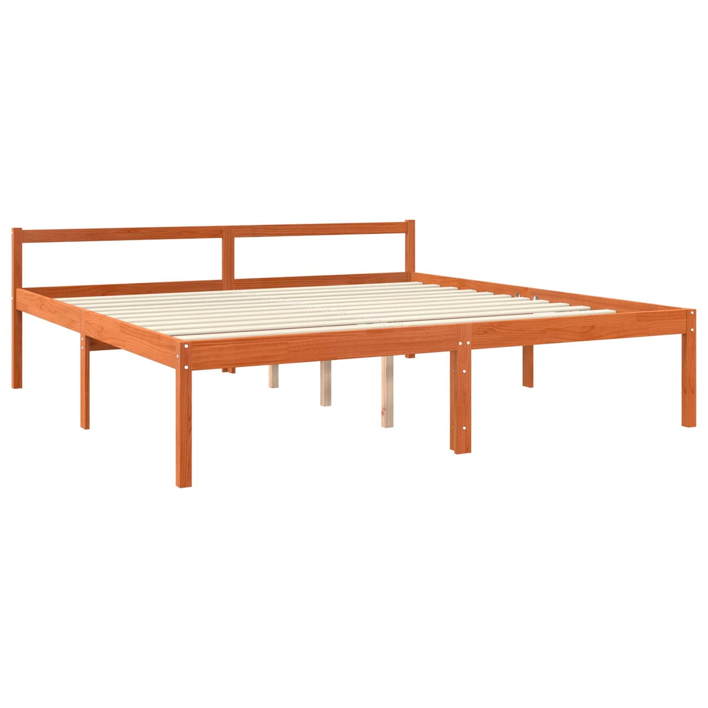 Sengestamme med hodegjerde Vokset Brun 180 x 200 cm Massiv furu