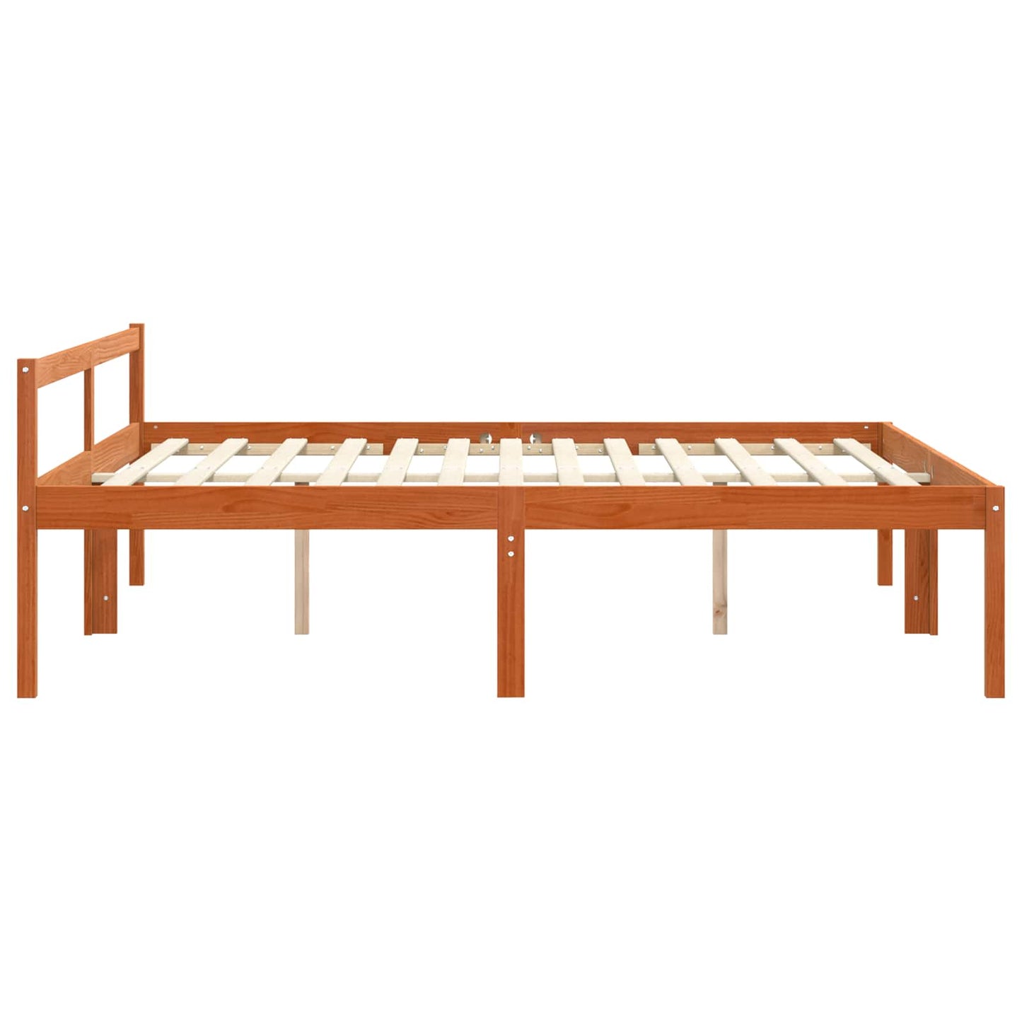 Sengestamme med hodegjerde Vokset Brun 180 x 200 cm Massiv furu