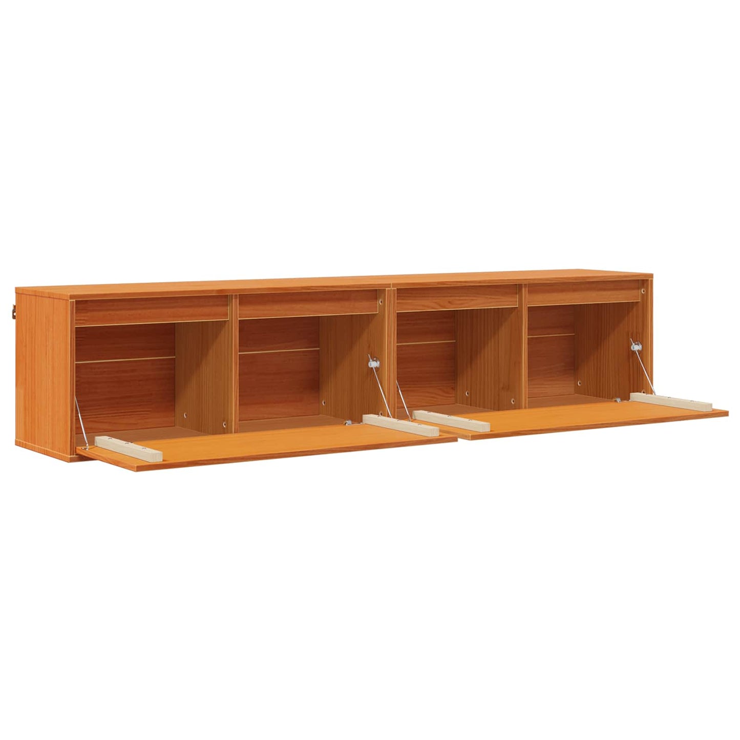 Veggskap med dør 2 pcs Vokset Brun 80 x 30 x 35 cm Massiv furu