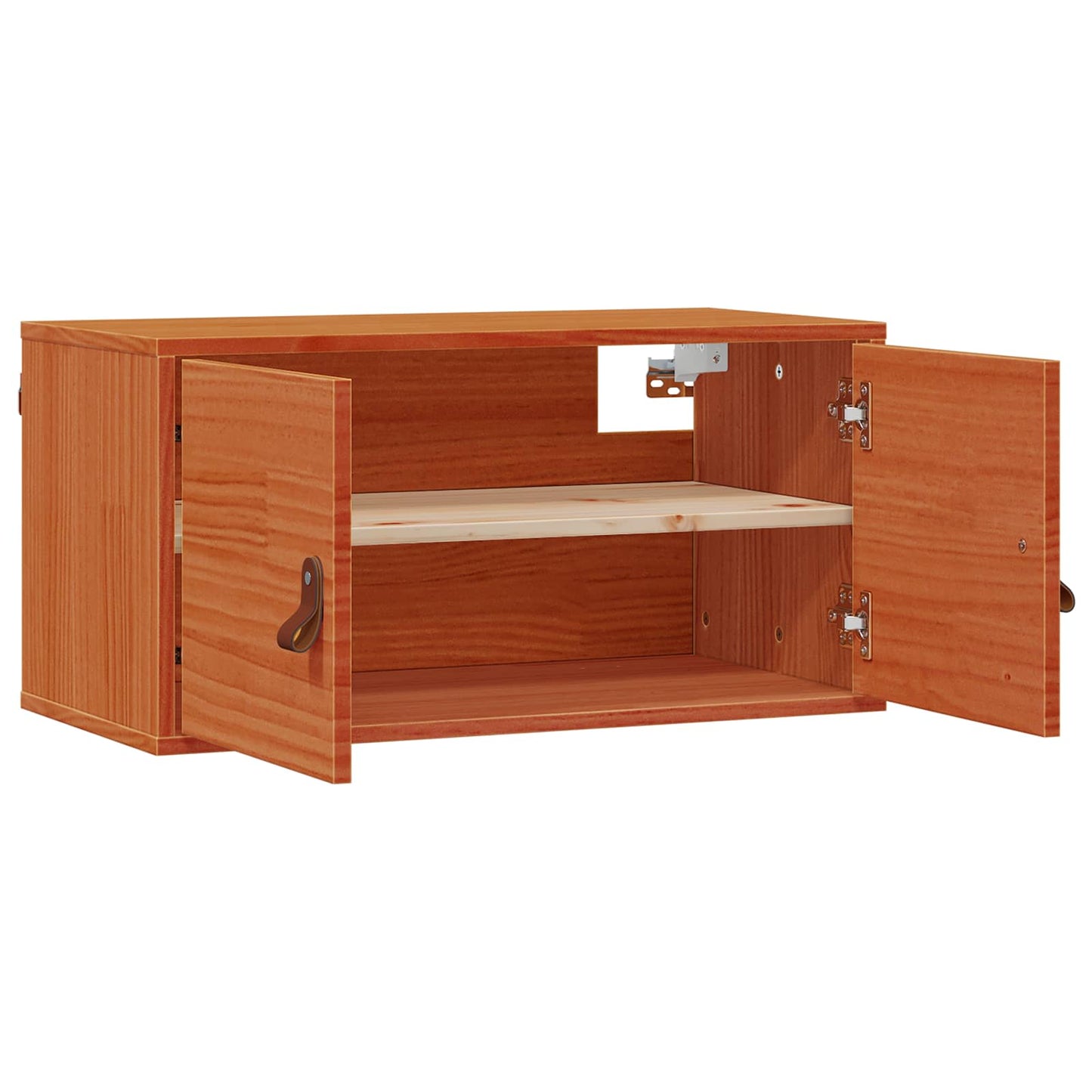 Veggskap med dør 2 pcs Vokset Brun 60 x 30 x 30 cm Massiv furu