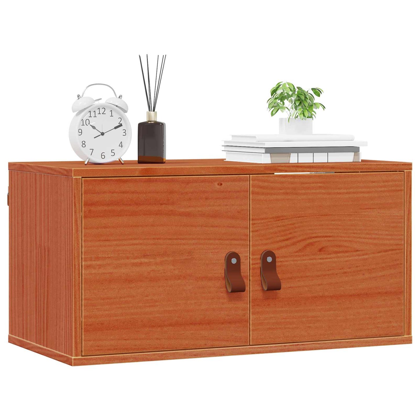 Veggskap med dør 2 pcs Vokset Brun 60 x 30 x 30 cm Massiv furu