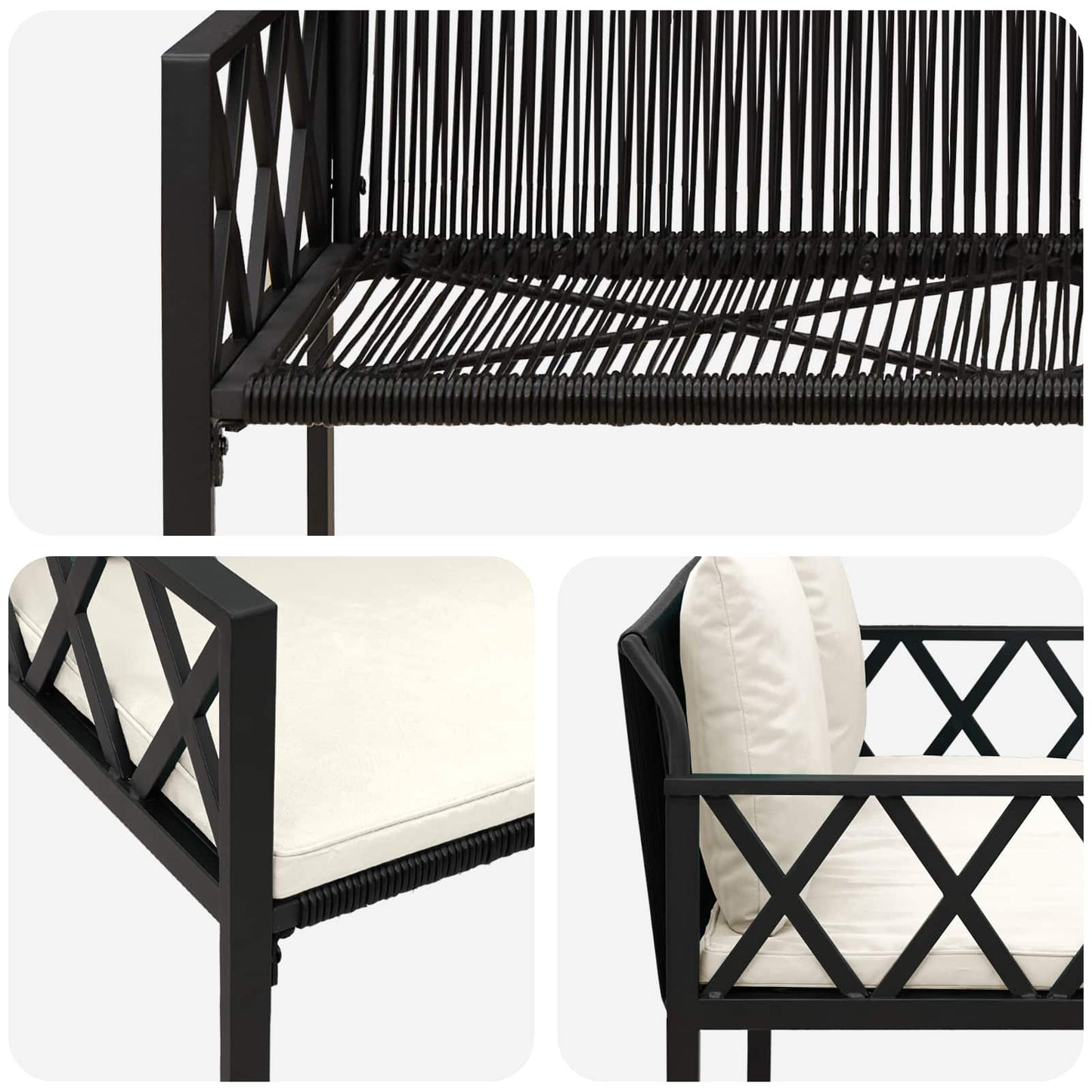 Utebenker 2 -Seater 116 x 56 x 75 cm polyrotting