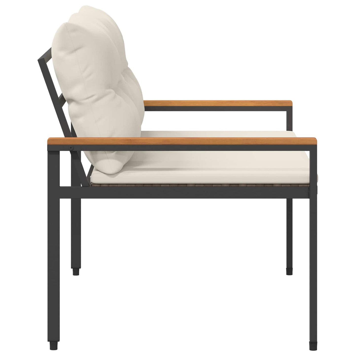 Utendørs benk 2 -Seater 116 x 67,5 x 72 cm polyrotting Kremhvit