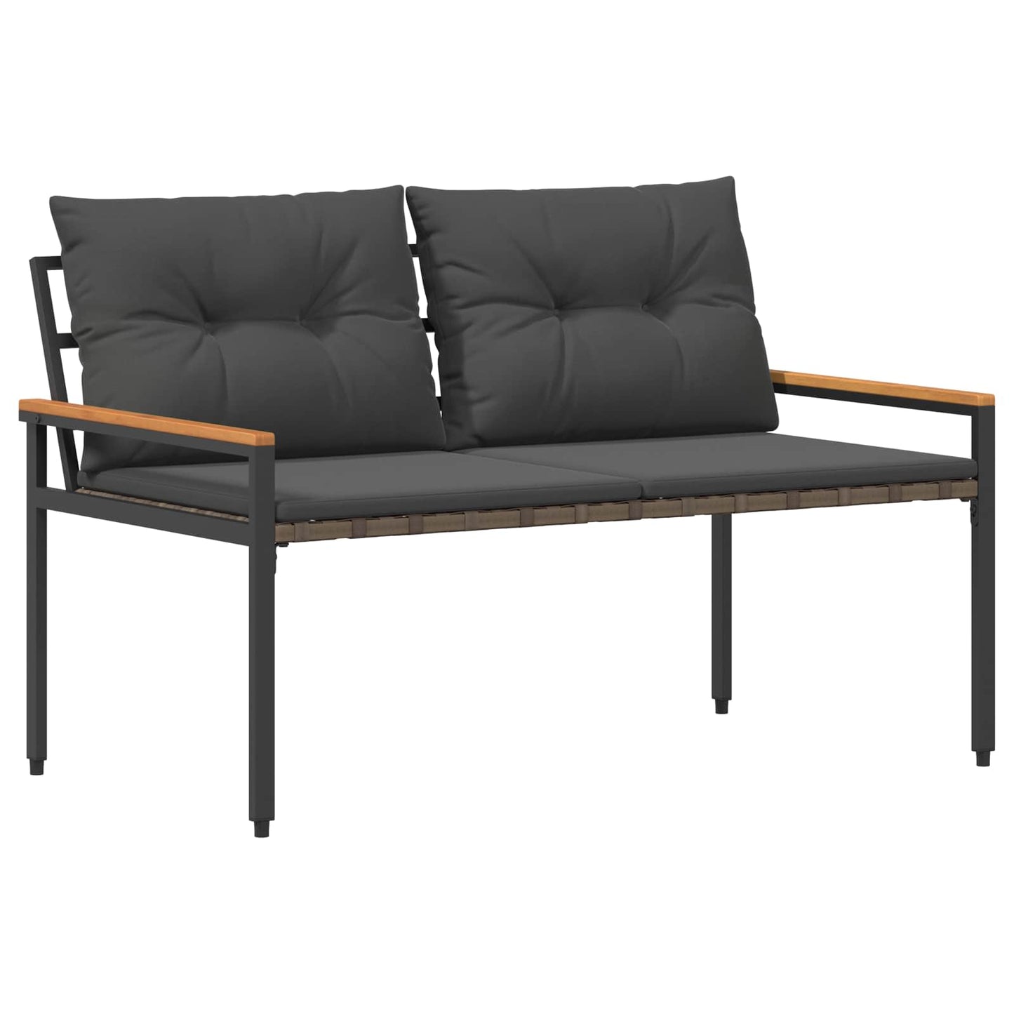 Utendørs benk 2 -Seater 116 x 67,5 x 72 cm polyrotting Mørkegrå