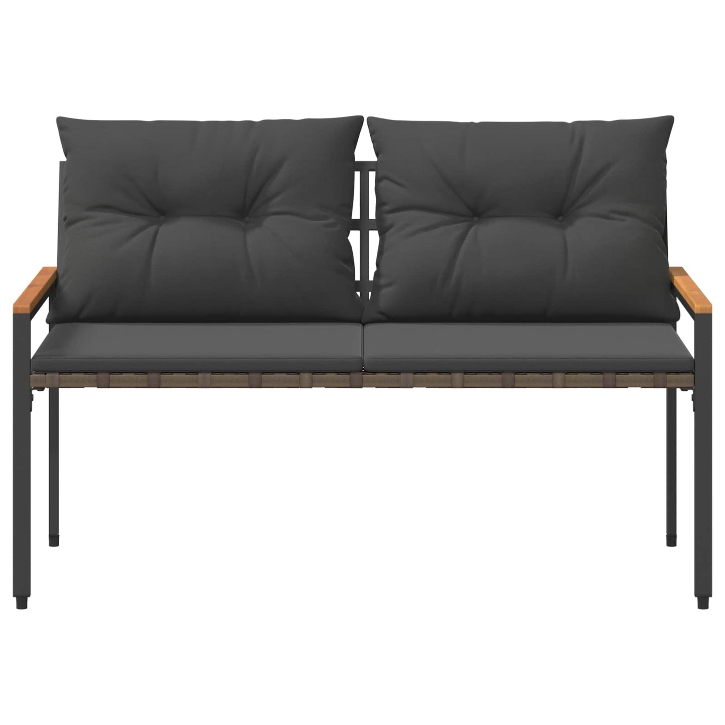 Utendørs benk 2 -Seater 116 x 67,5 x 72 cm polyrotting Mørkegrå