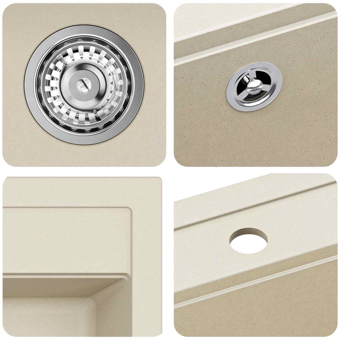 Vask Beige 470 x 440 mm Granitt