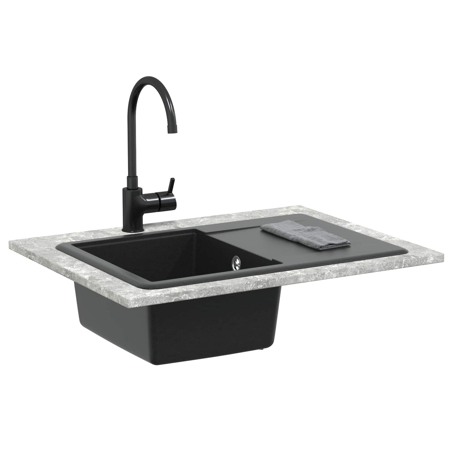 Vask Svart 670 x 460 mm Granitt