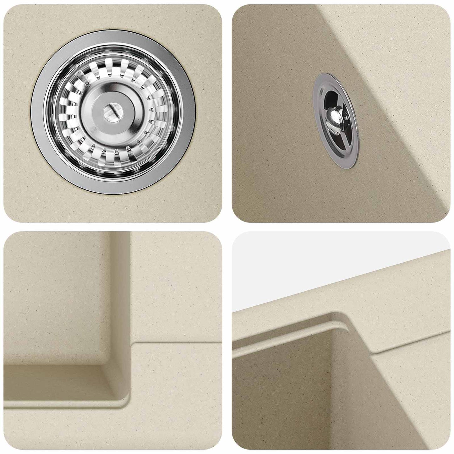 Vask Beige 670 x 460 mm 80% kvarts og 20% harpiks