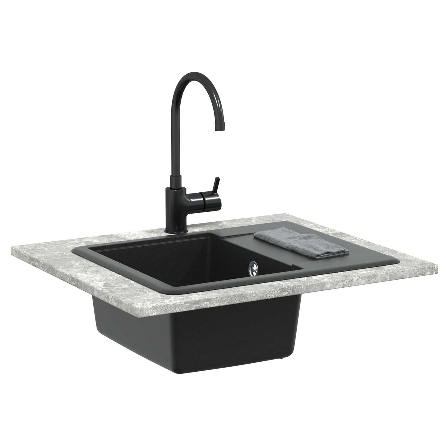 Vask Svart 560 x 460 mm 80% kvarts og 20% harpiks